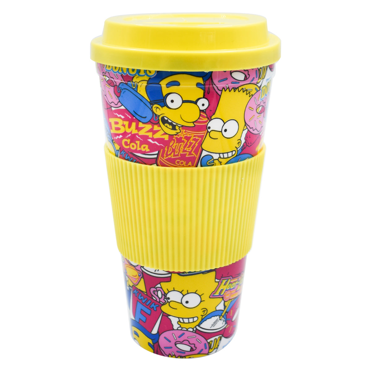 Termo Vaso con Tapa Fun Kids Disney Los Simpson Bart & Milhouse Plastico 600ml