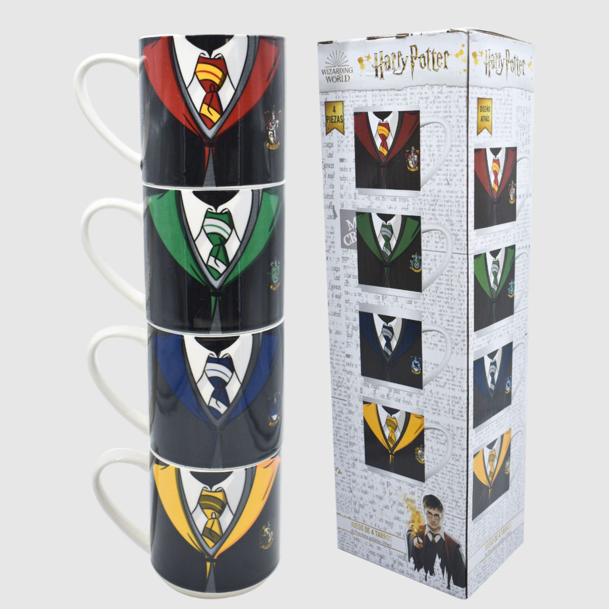 Juego de tazas de Harry Potter en caja de regalo con adhesivo y alfiler,  taza de café de cerámica, 12 onzas