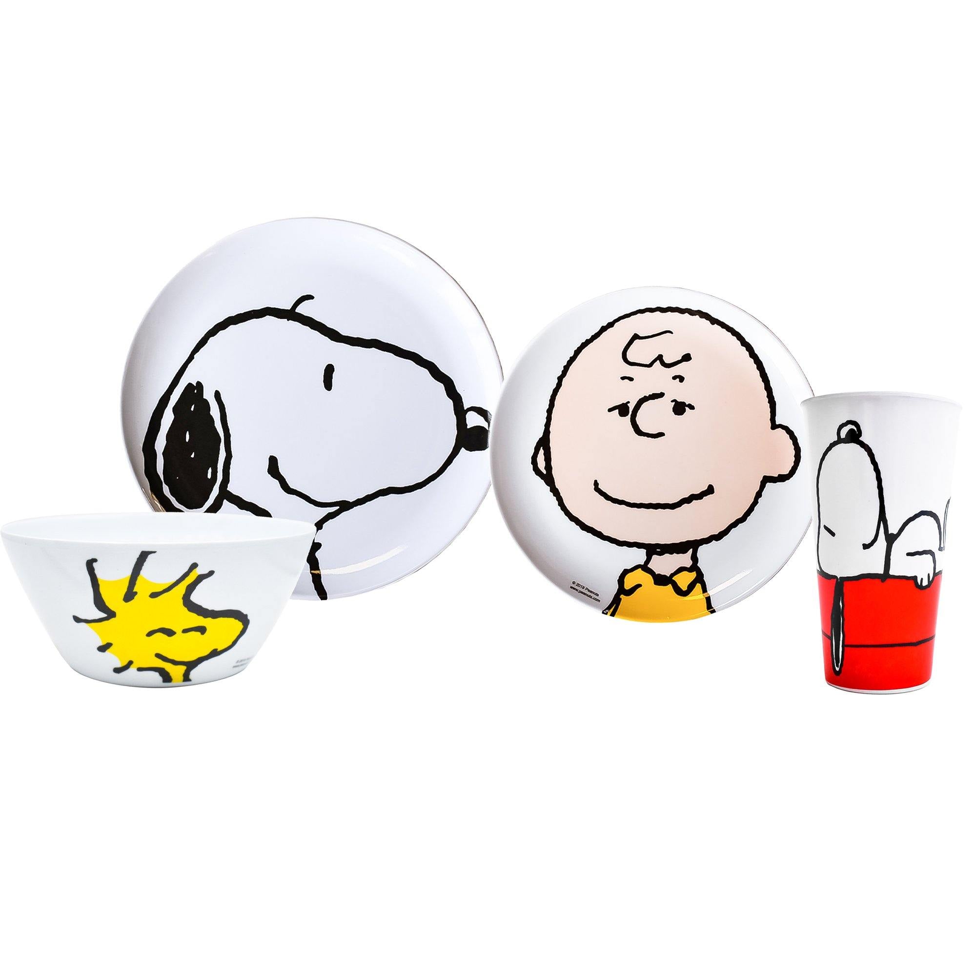 Fun Kids 1725-316/318ML Set de Vajilla Snoopy Charlie Brown de Melamina 4 Piezas - Ambient 21