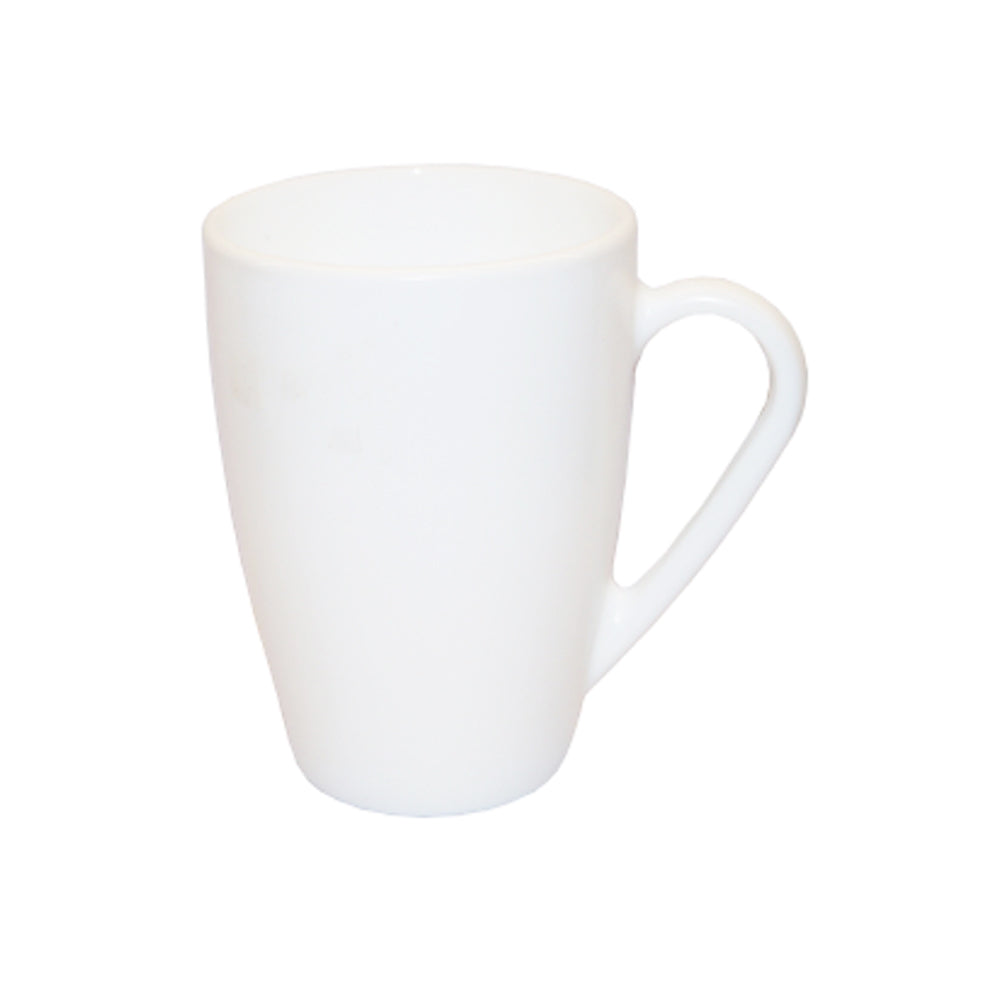 Juego de 6 Tazas de Vidrio Opal Blancas Lisas Bormioli 320ml