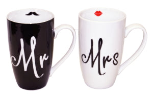 Juego de Tazas de Porcelana MRS Y MS 500ml