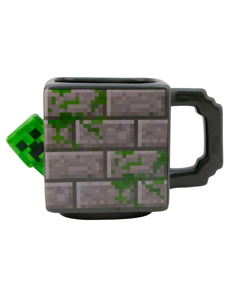 Taza De Cerámica 3d Cubo Minecraft Creeper Gamer 620ml