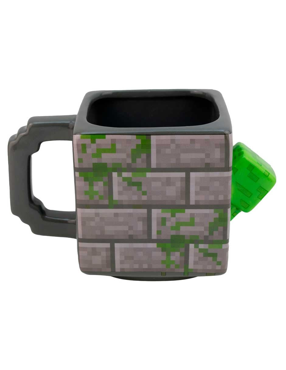 Taza De Cerámica 3d Cubo Minecraft Creeper Gamer 620ml