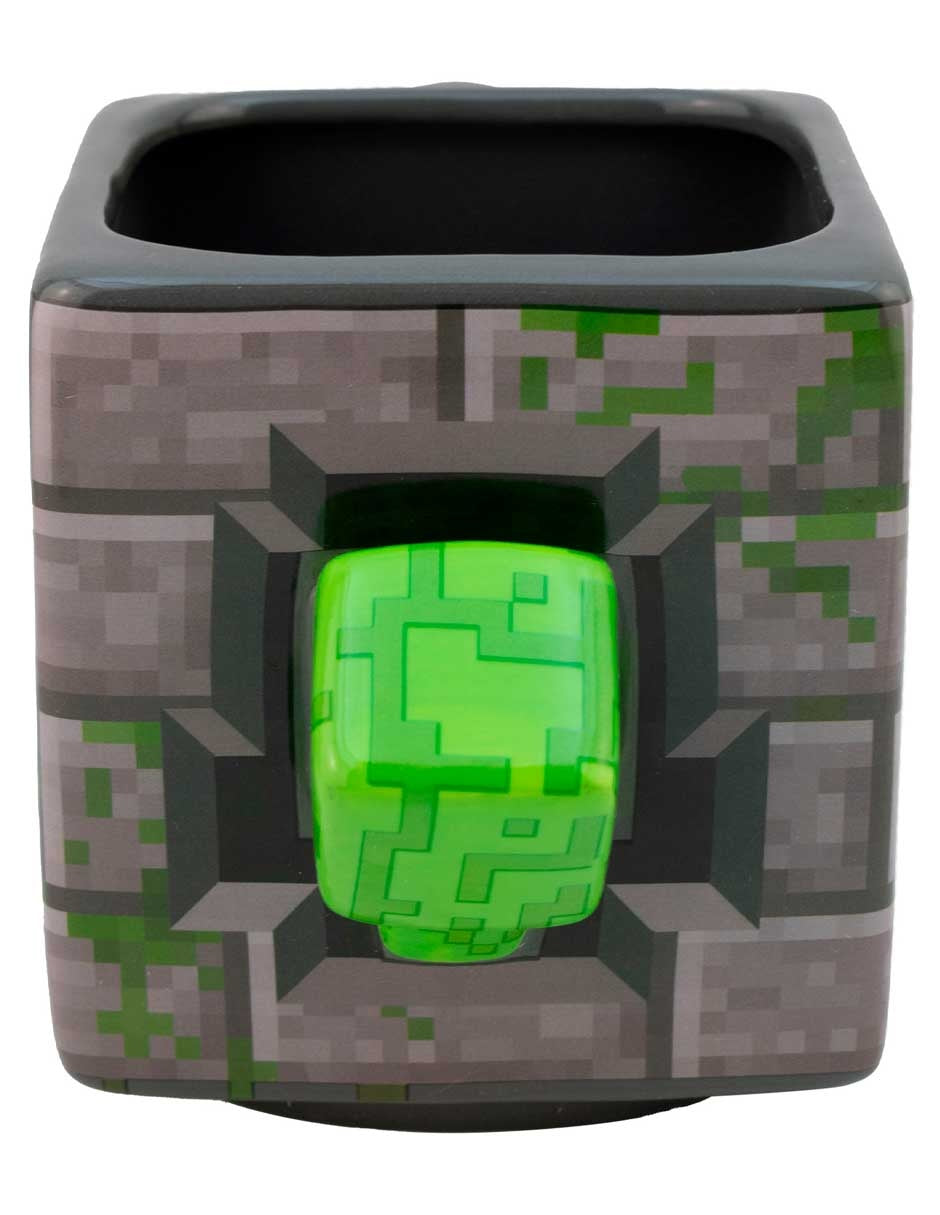 Taza De Cerámica 3d Cubo Minecraft Creeper Gamer 620ml