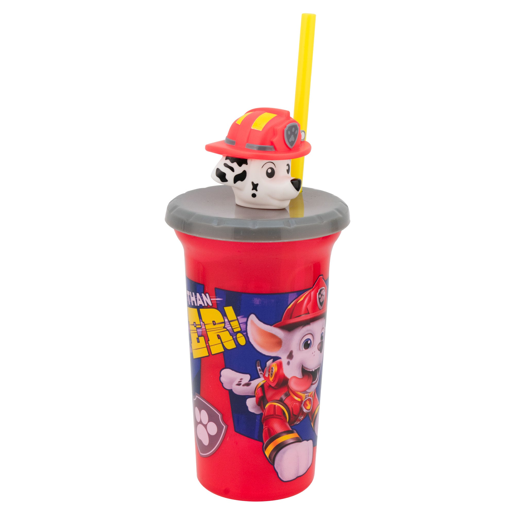 Vaso de Plástico con Tapa 3D y Popote PAW PATROL 443ml