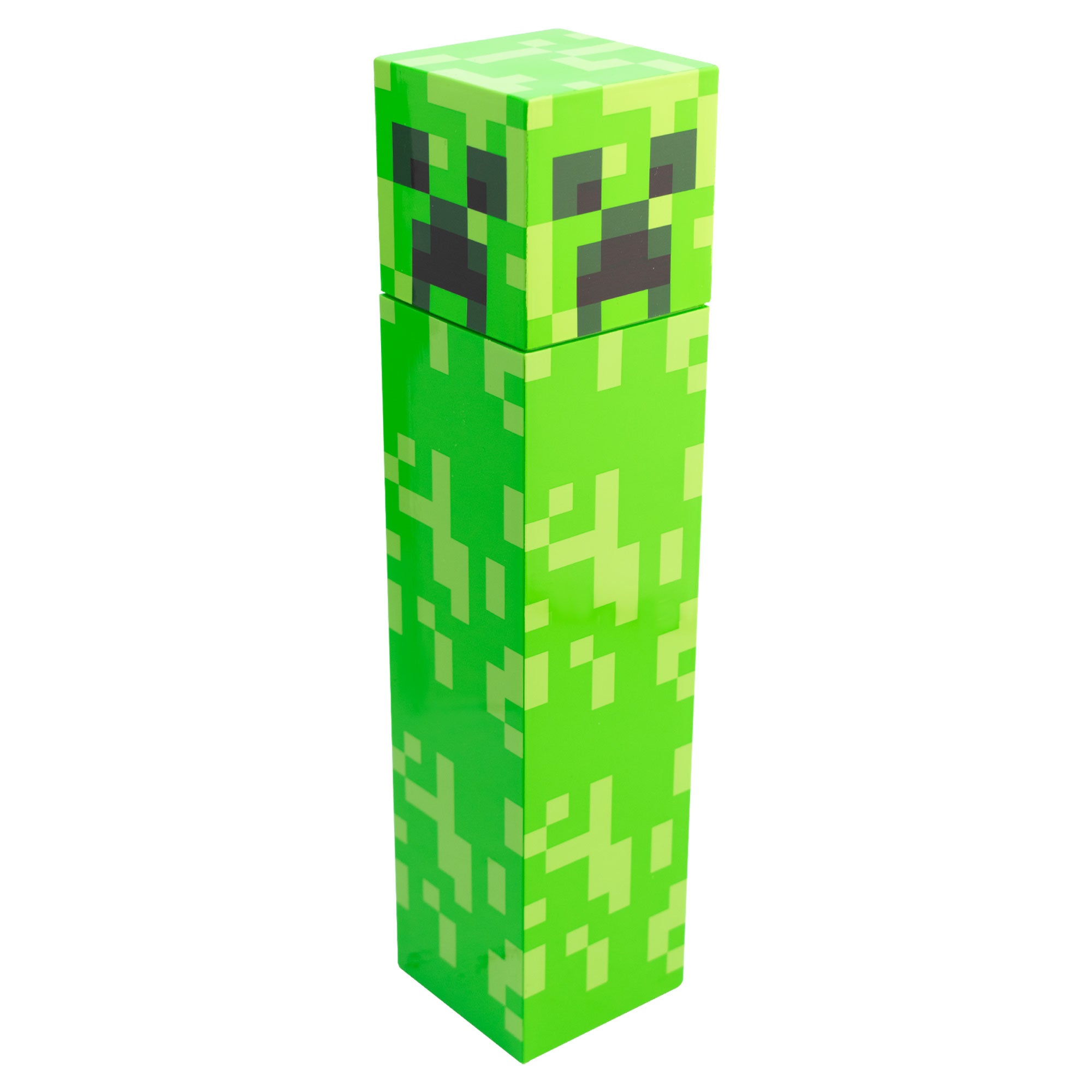 Botella Cuadrada de Plástico Minecraft Creeper 650ml Color Verde