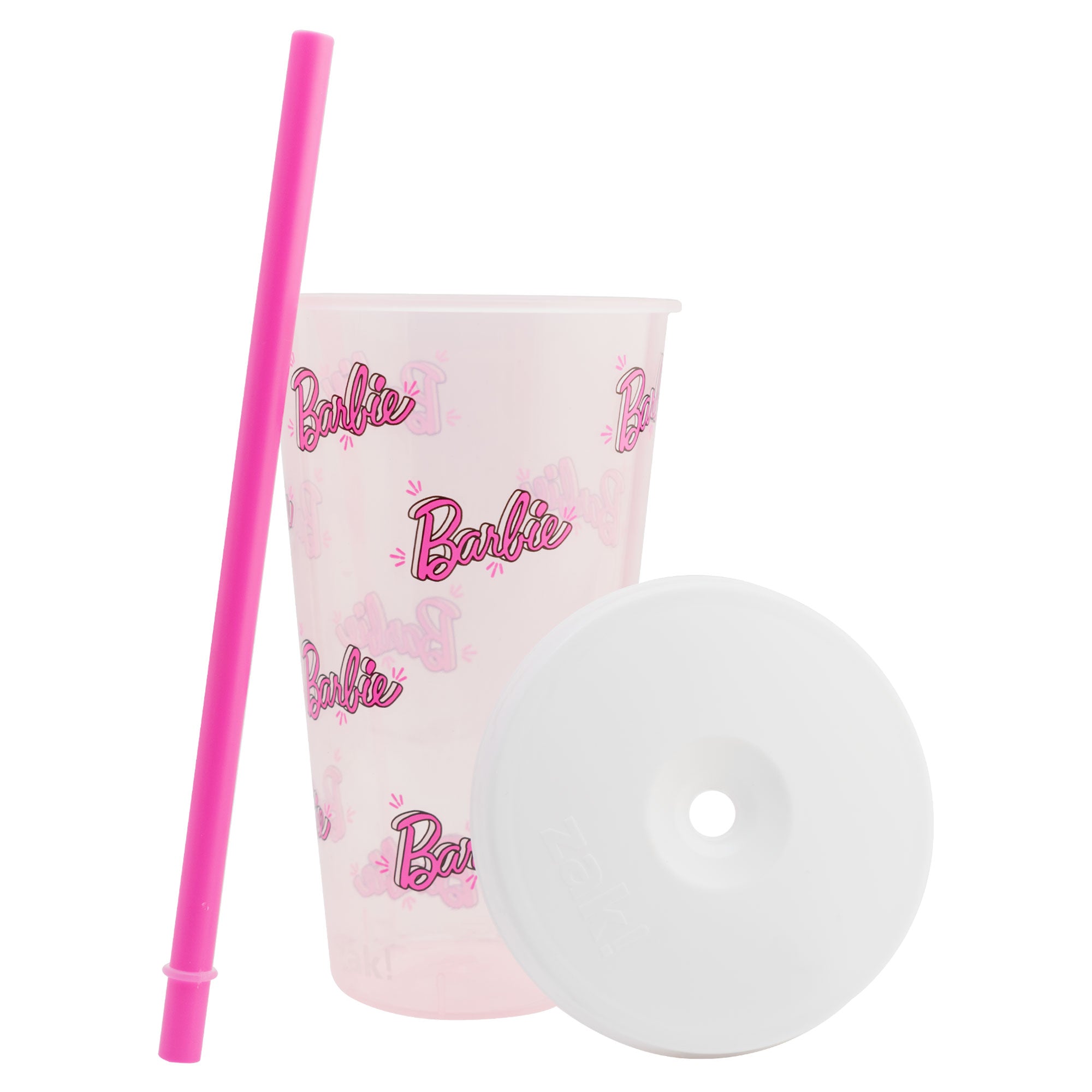 Vaso de Plástico con Doble Pared, Tapa Y Popote Barbie 739ml