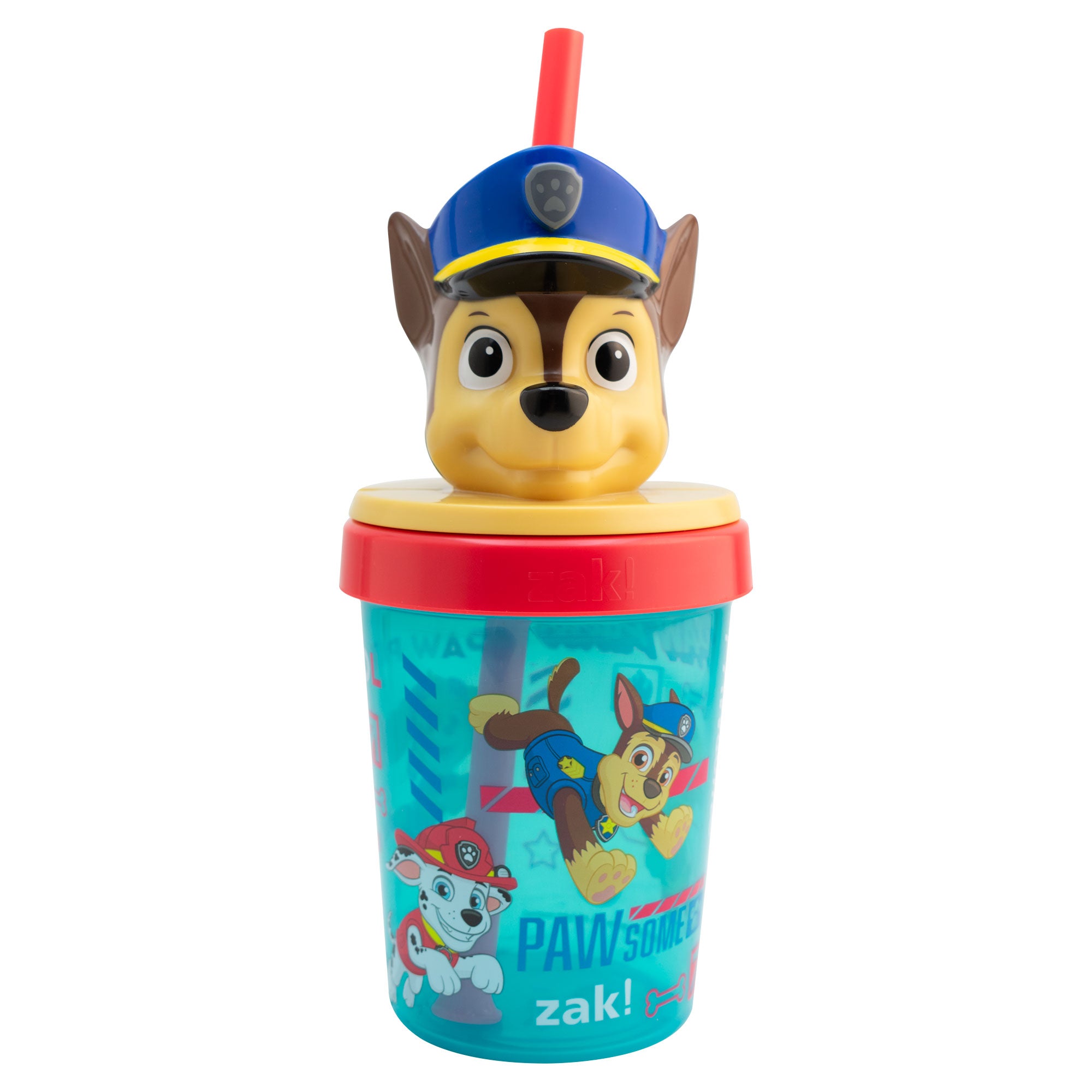 Vaso de Plástico con Tapa 3D y Popote Fun Kids Personajes Animados 384ml