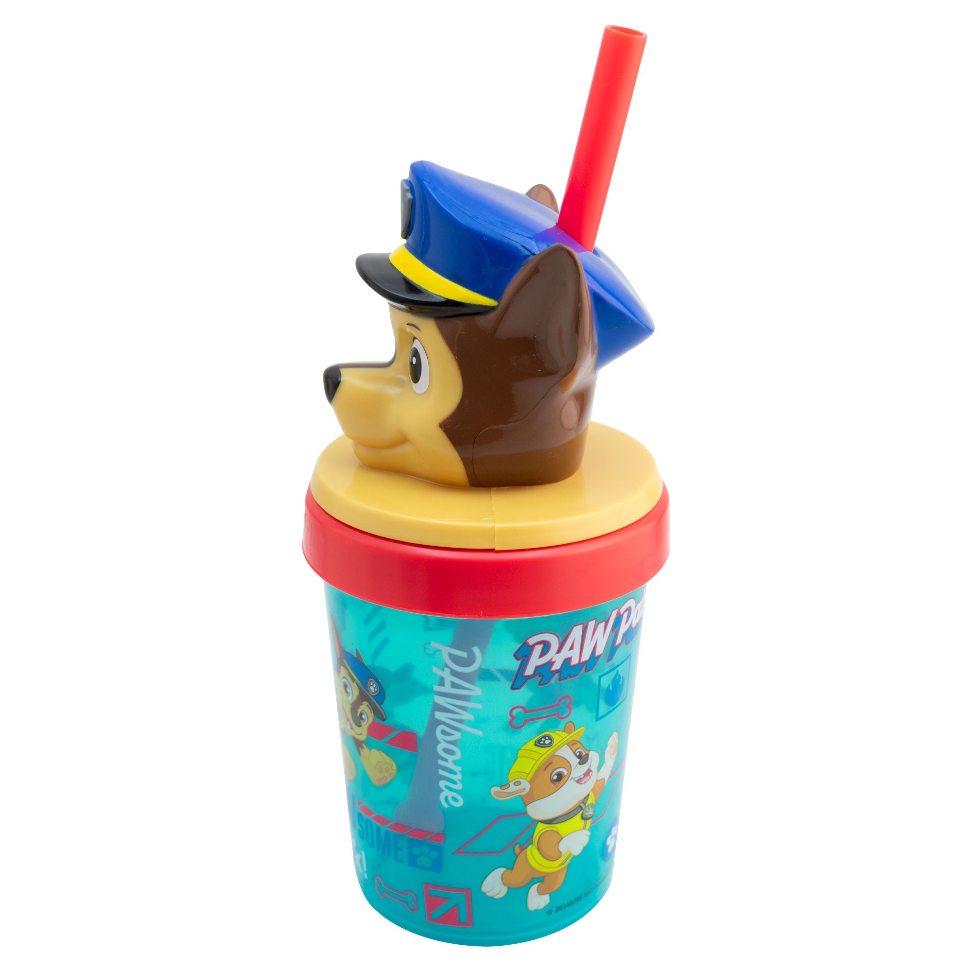 Vaso de Plástico con Tapa 3D y Popote Fun Kids Personajes Animados 384ml