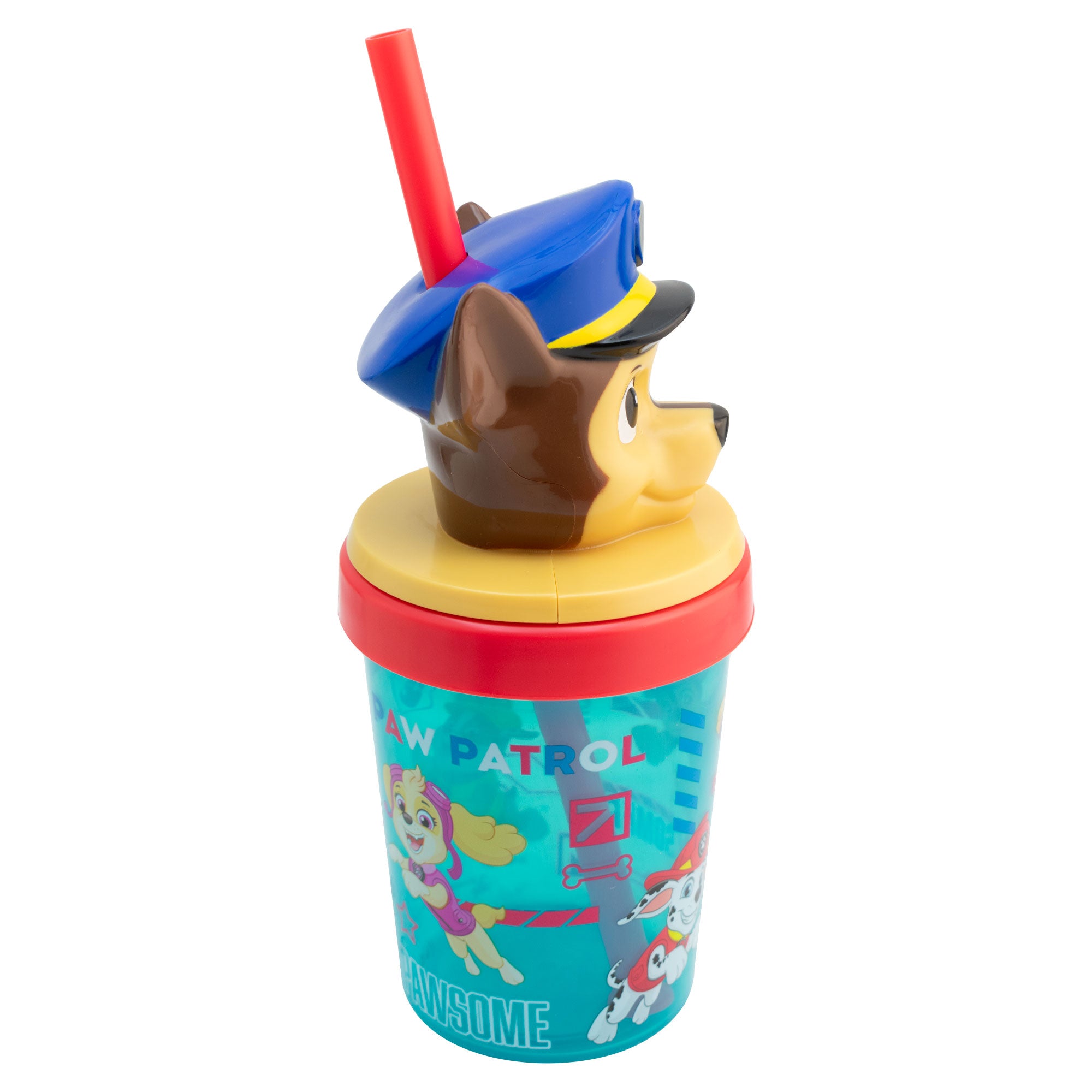 Vaso de Plástico con Tapa 3D y Popote Fun Kids Personajes Animados 384ml