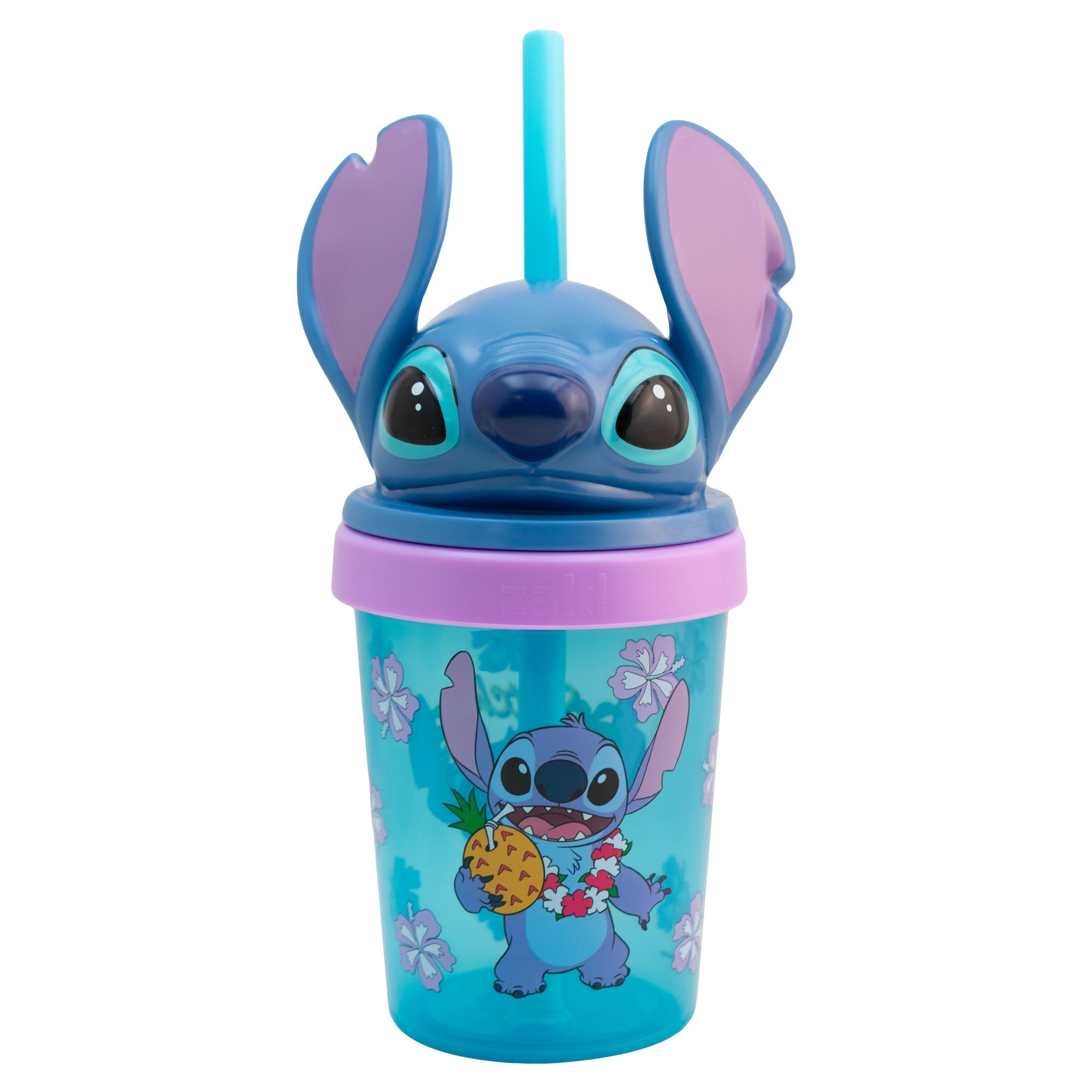 Vaso de Plástico con Tapa 3D y Popote Fun Kids Personajes Animados 384ml