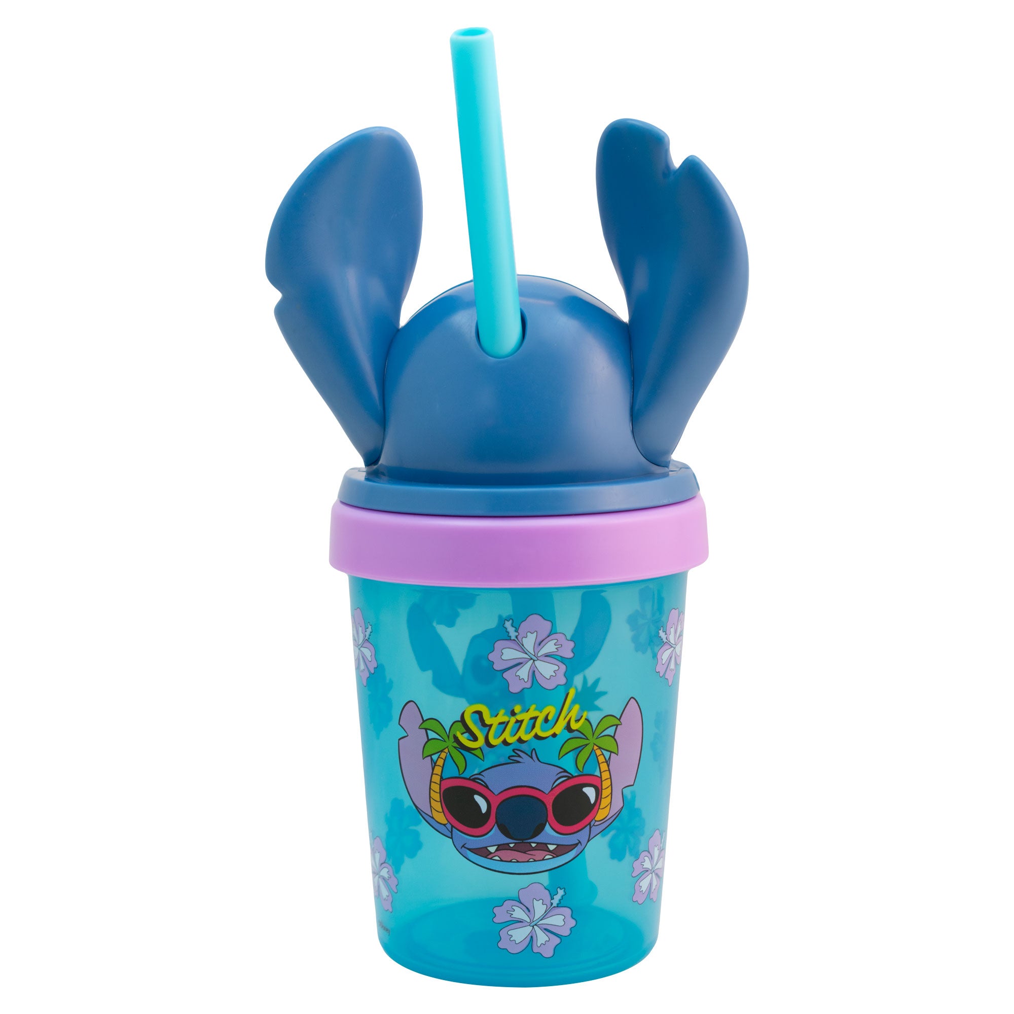 Vaso de Plástico con Tapa 3D y Popote Fun Kids Personajes Animados 384ml