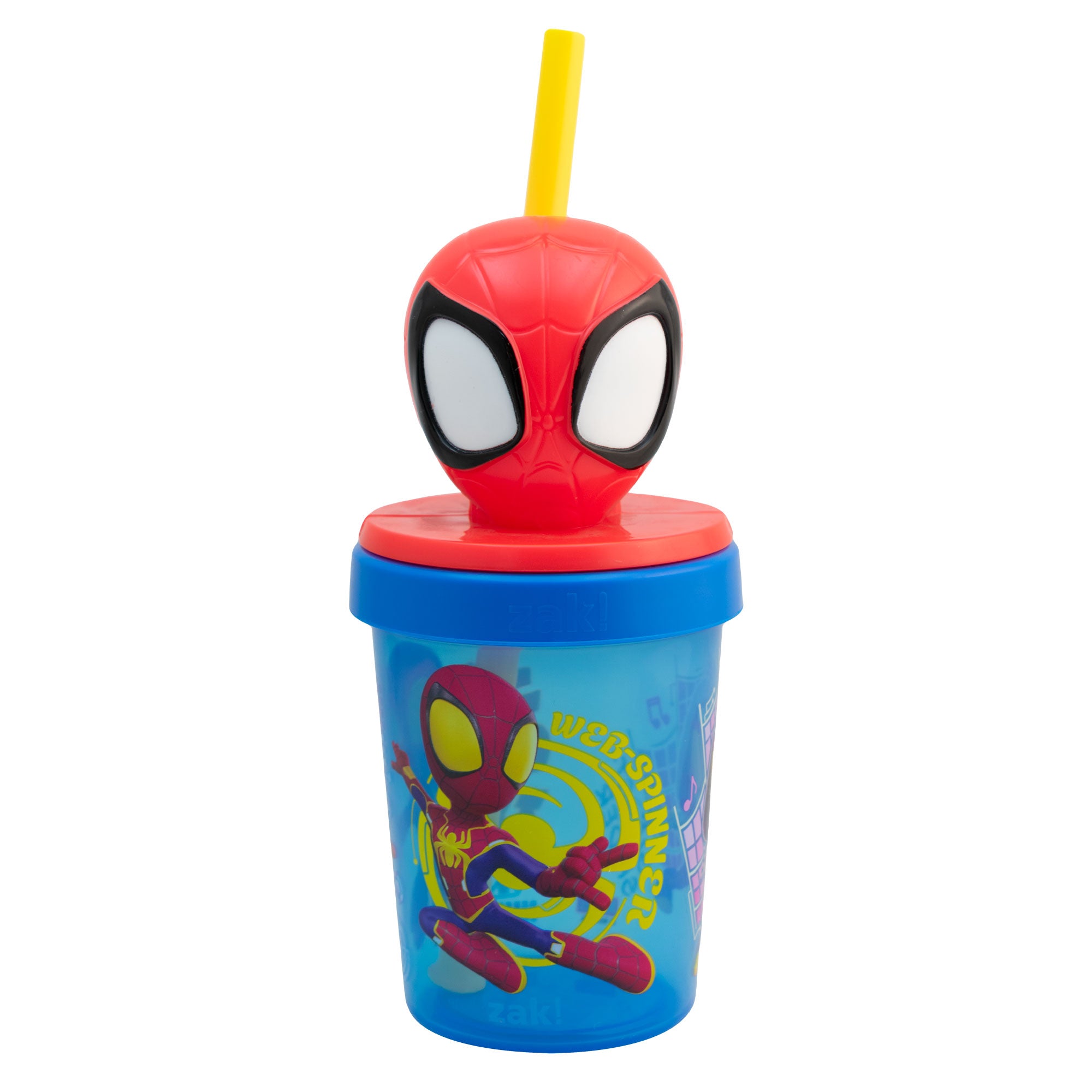 Vaso de Plástico con Tapa 3D y Popote Fun Kids Personajes Animados 384ml