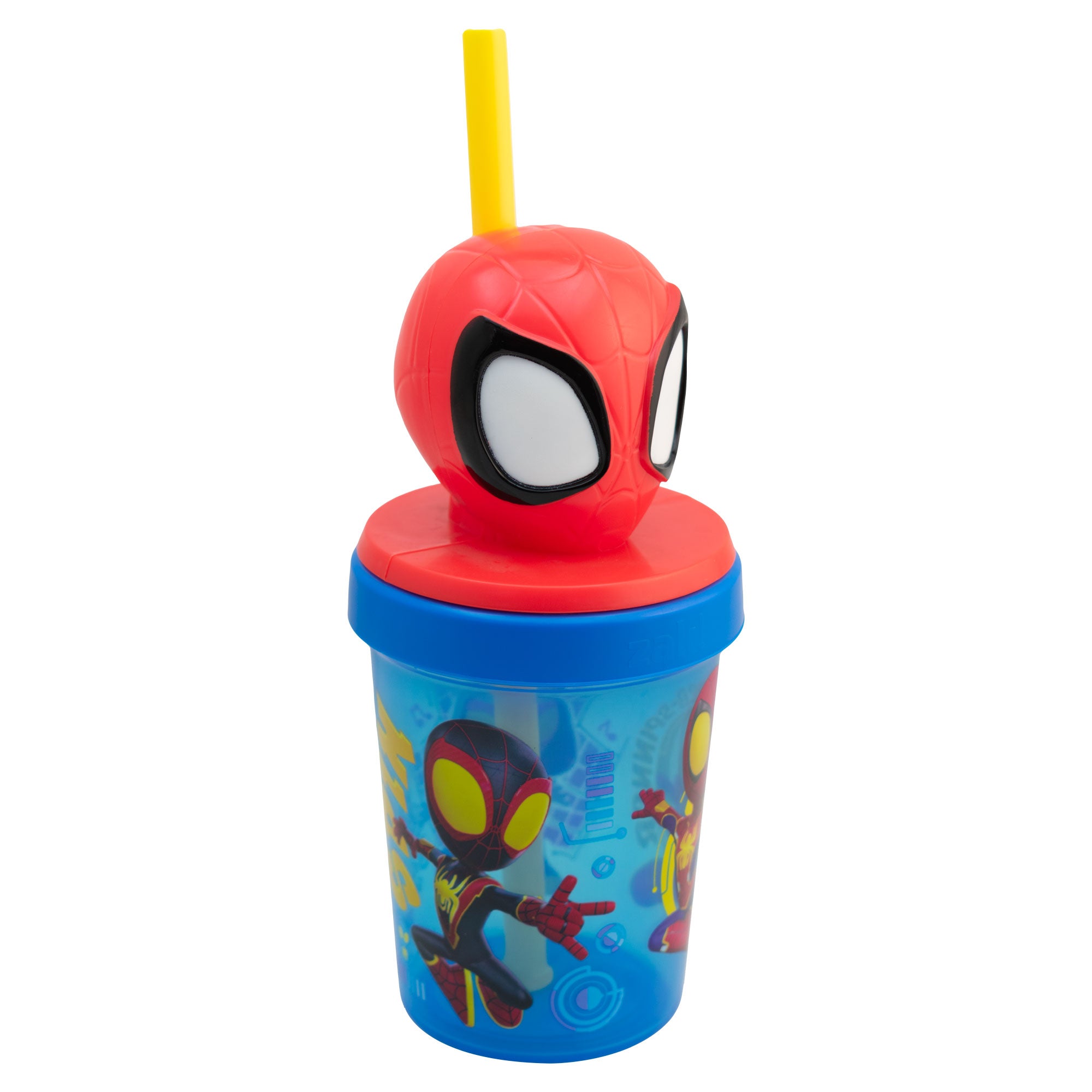 Vaso de Plástico con Tapa 3D y Popote Fun Kids Personajes Animados 384ml