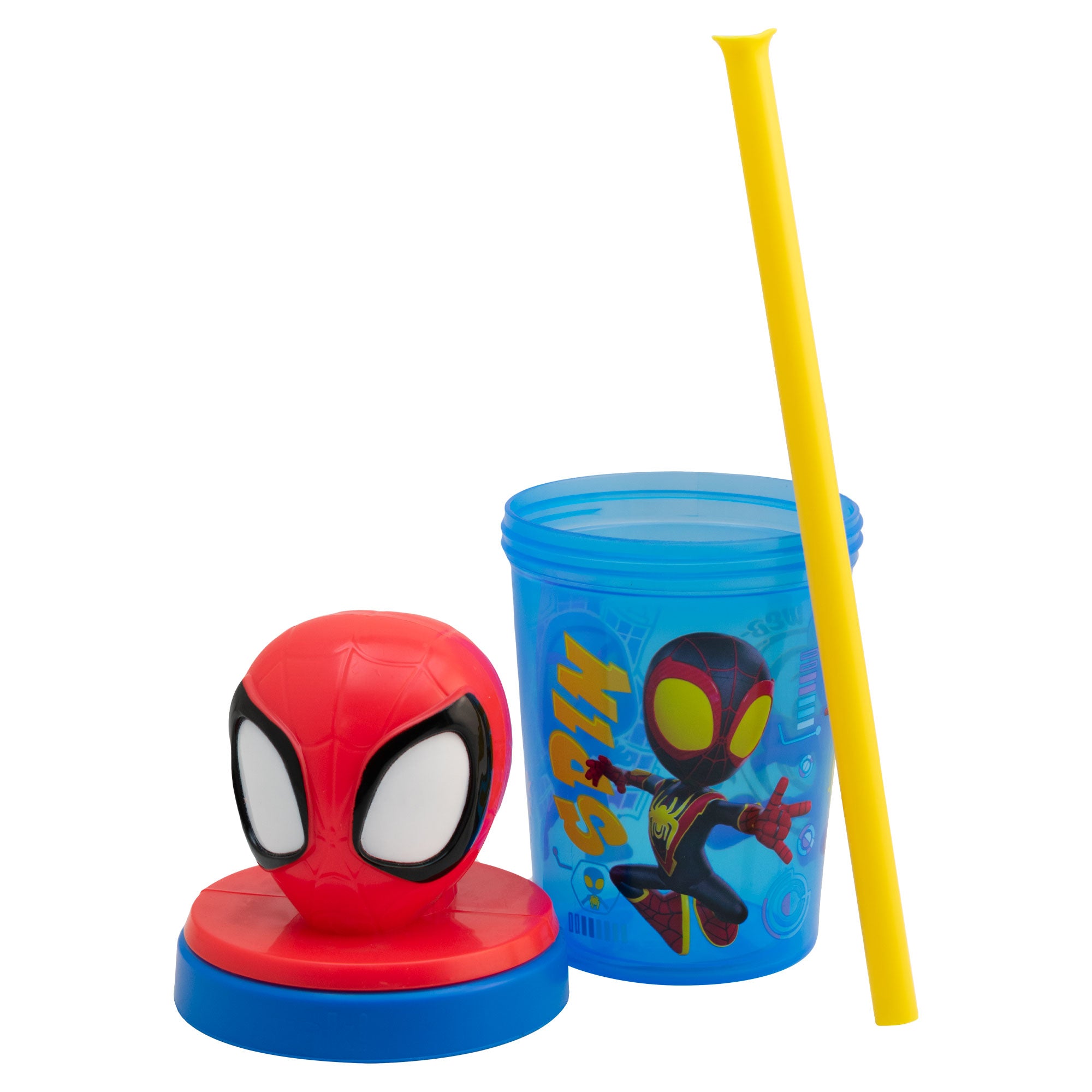 Vaso de Plástico con Tapa 3D y Popote Fun Kids Personajes Animados 384ml