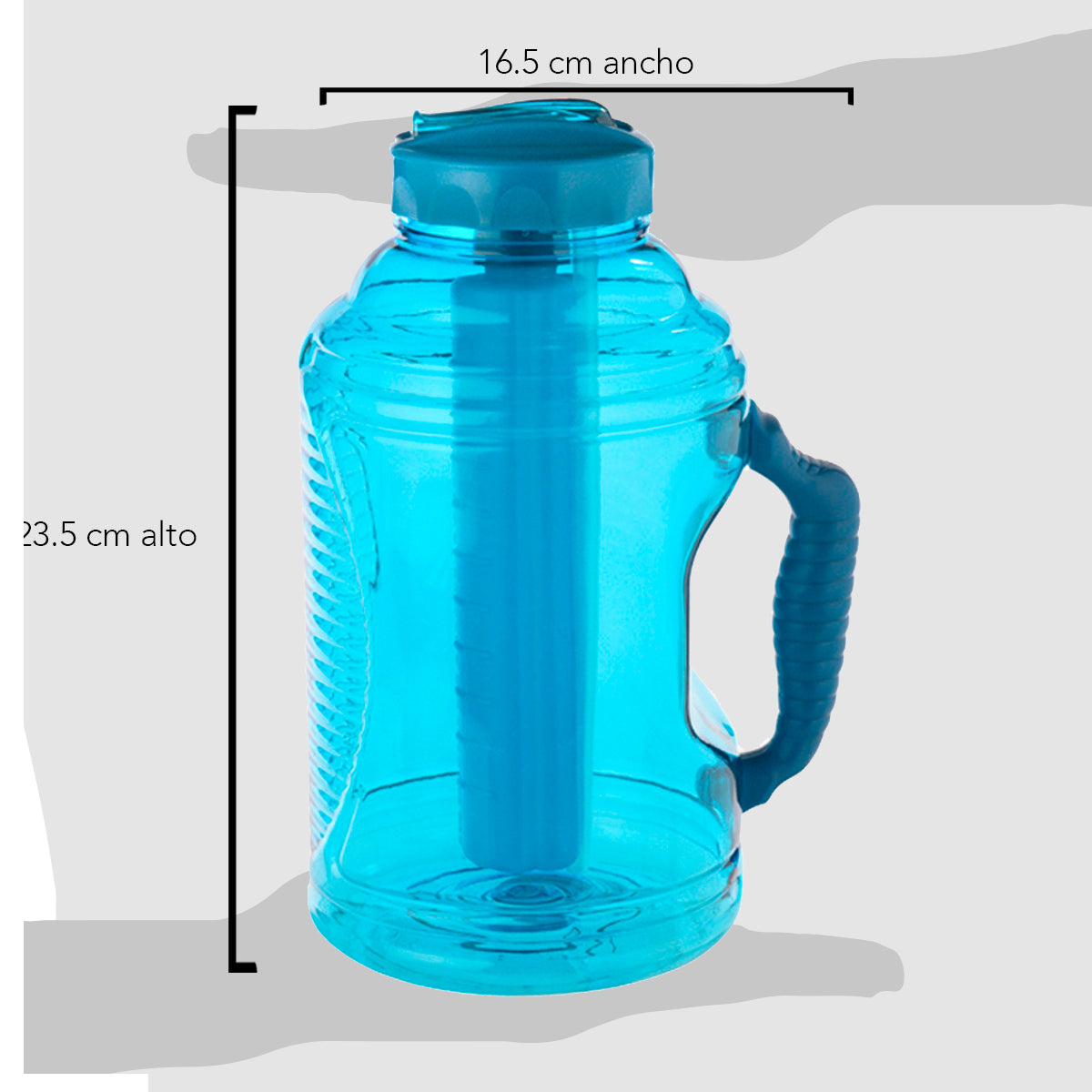 Botella de Plástico con Tapa, Popote y Enfriador Cool Gear 2.3L