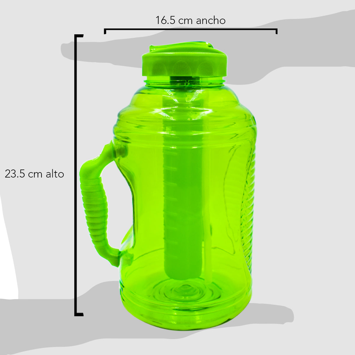 Botella de Plástico con Tapa, Popote y Enfriador Cool Gear 2.3L