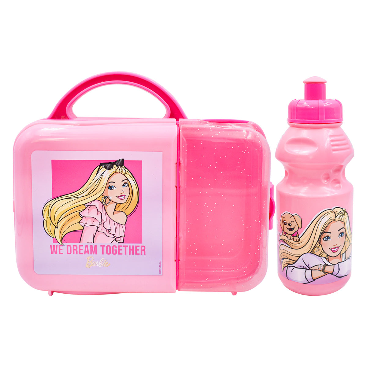 Lonchera de Plástico con Botella Fun Kids Barbie