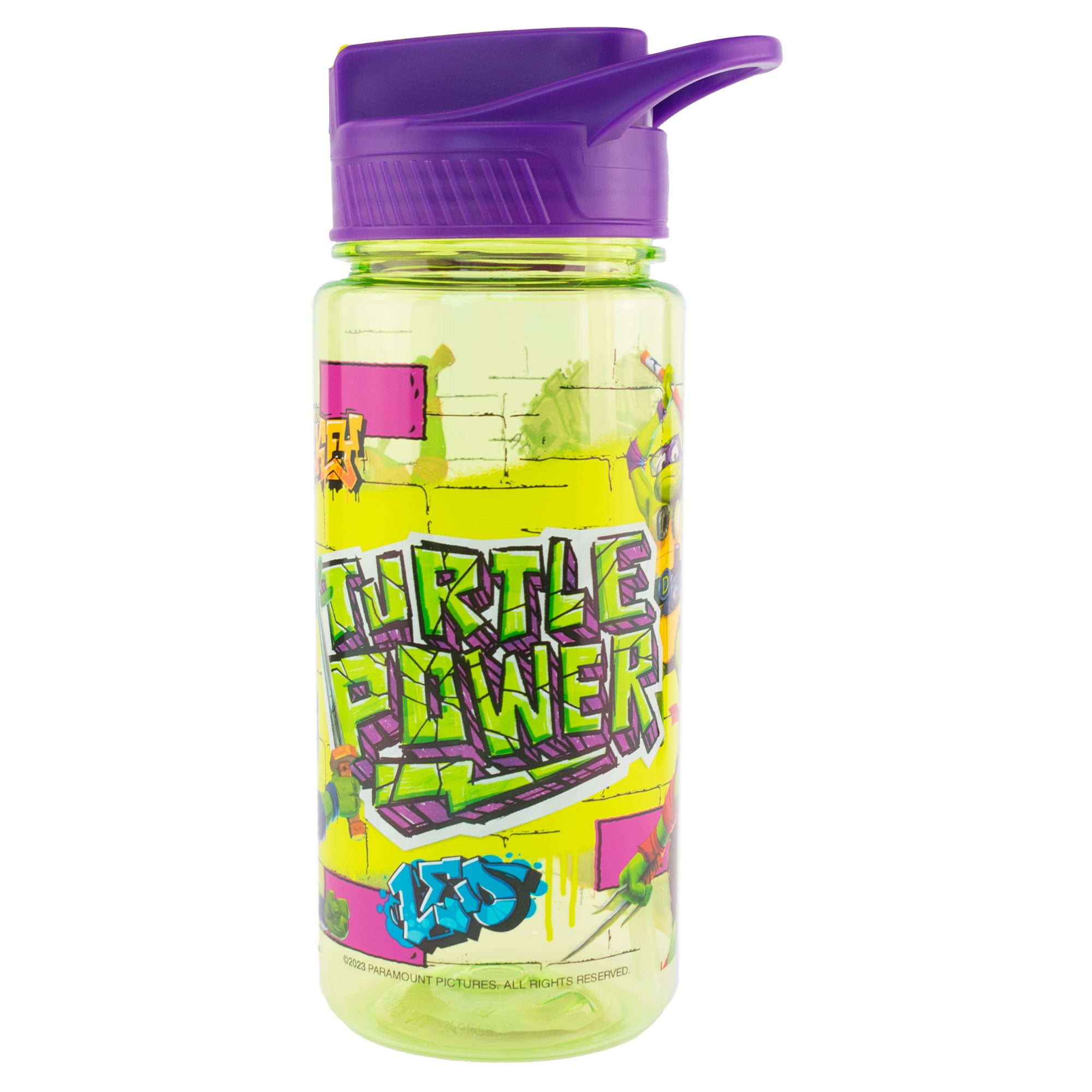 Botella de Plástico Con Popote Fun kids Las Tortugas Ninjas 550ml