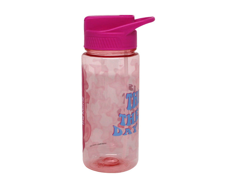 Botella de Plástico Transparente con Popote Rosa Fun kids Barbie La Película 600ml