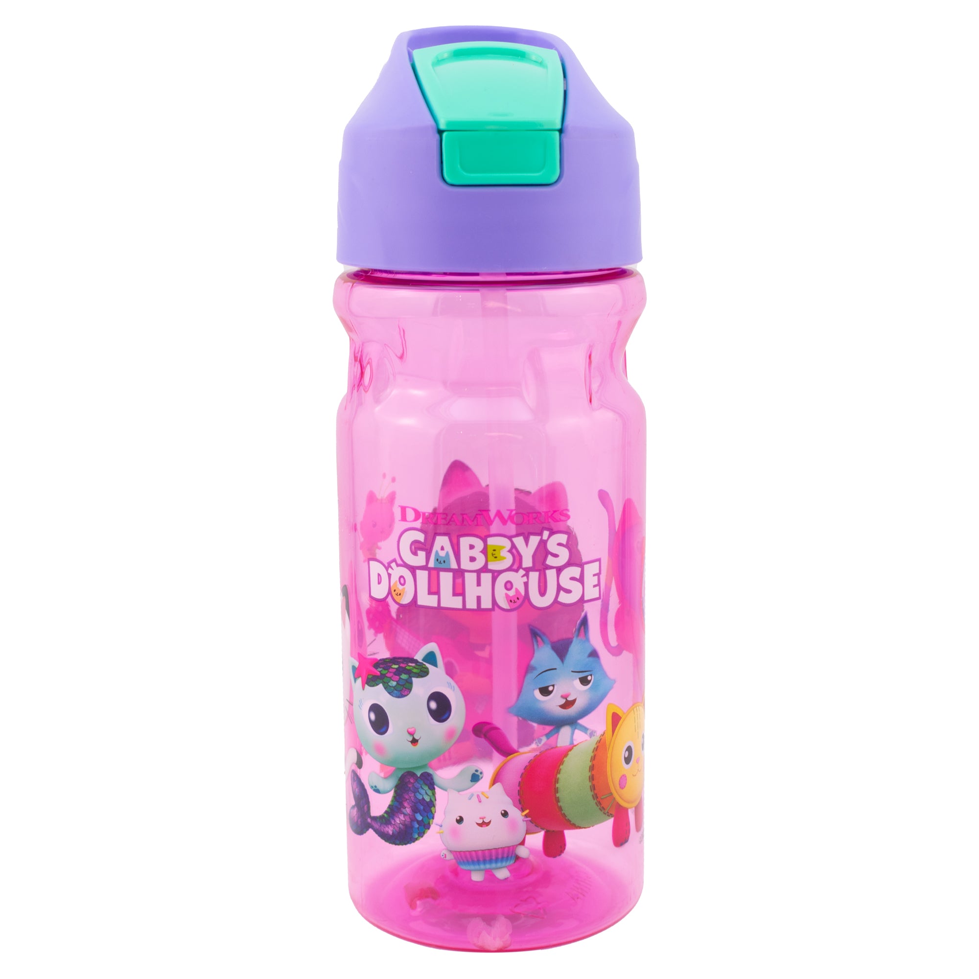 Botella de Plástico con Popote Gabby Doll House 600ml/650ml