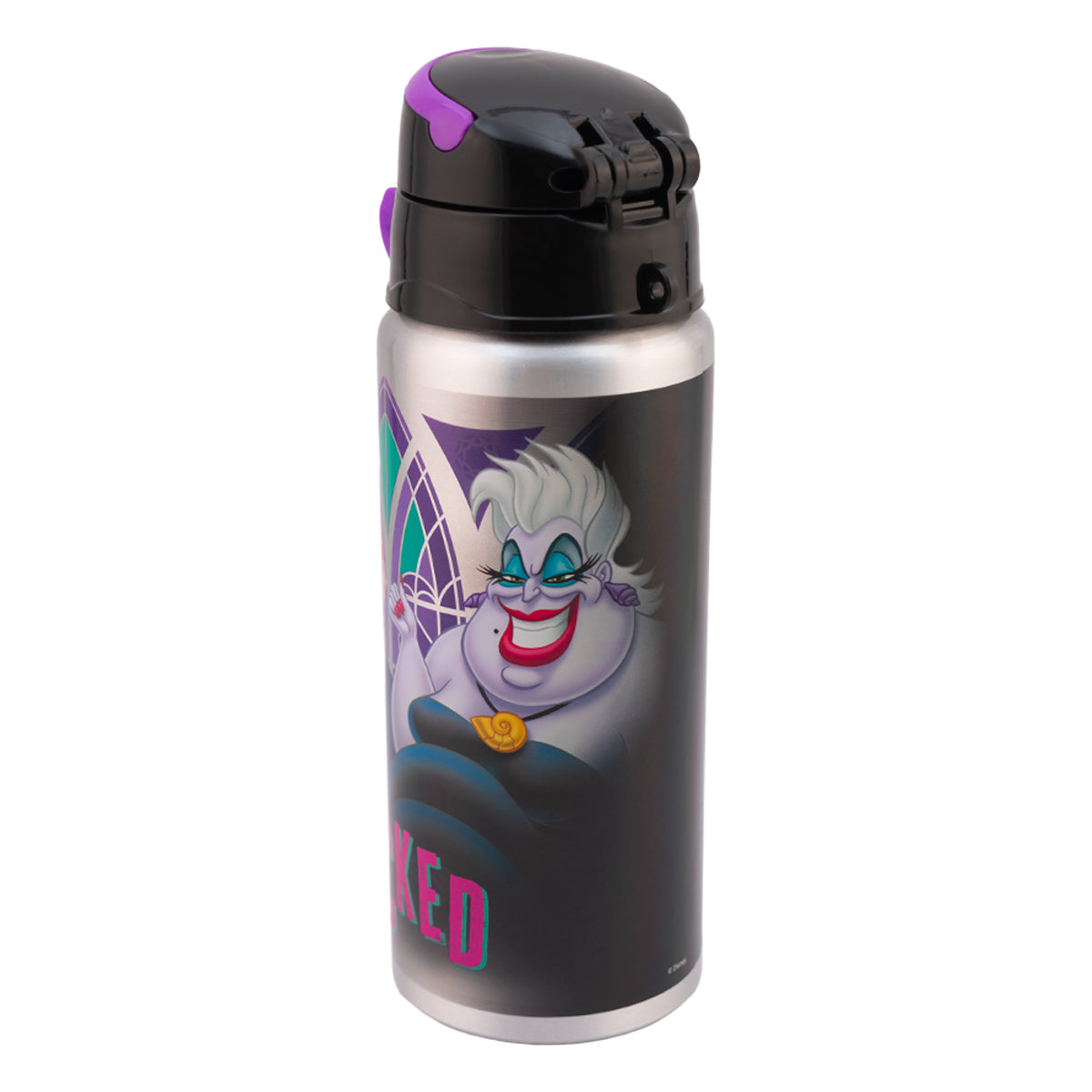 Botella de Aluminio con Botón y Popote Personajes Animados de Disney 600ml