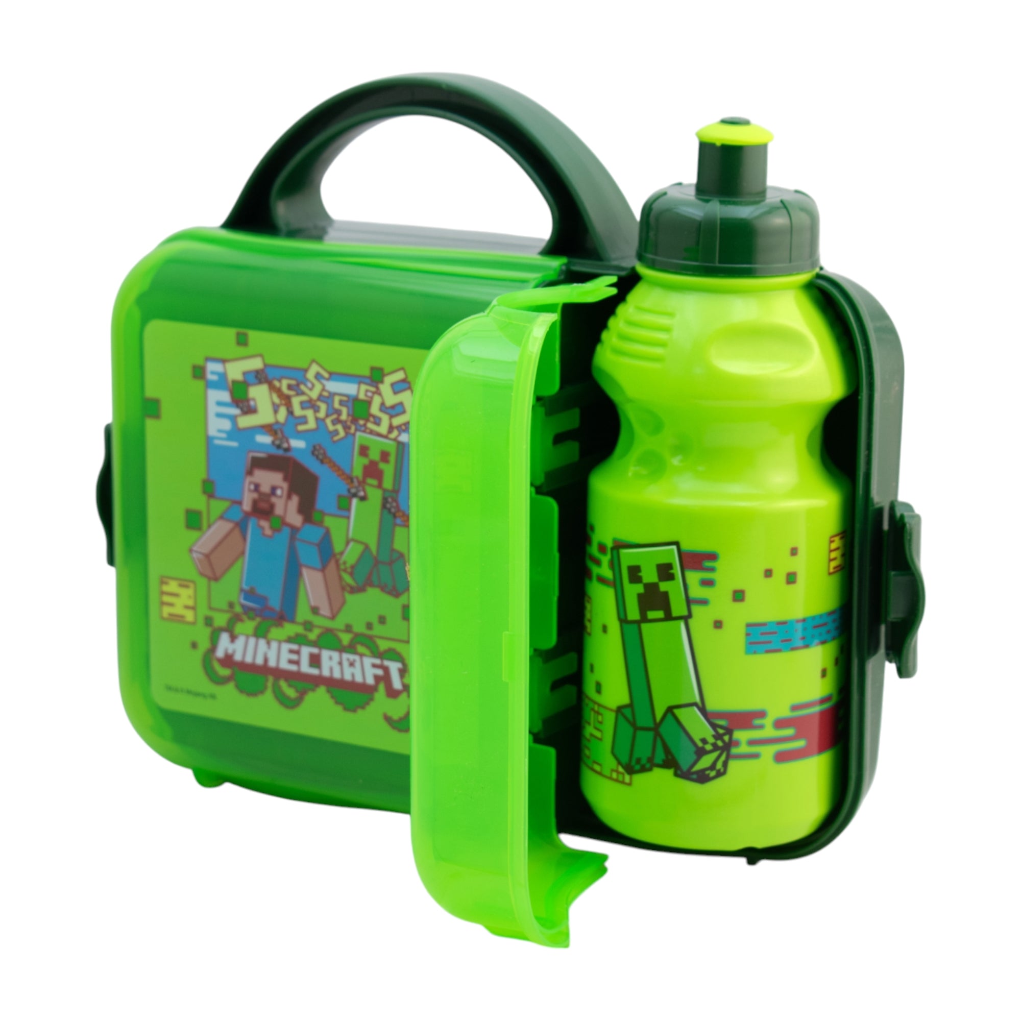 Lonchera de Plástico con Botella Fun Kids Minecraft