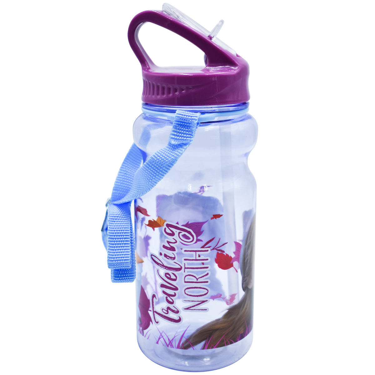 Botella De Plastico con Popote Disney Frozen Anna Elsa Olaf 500ml