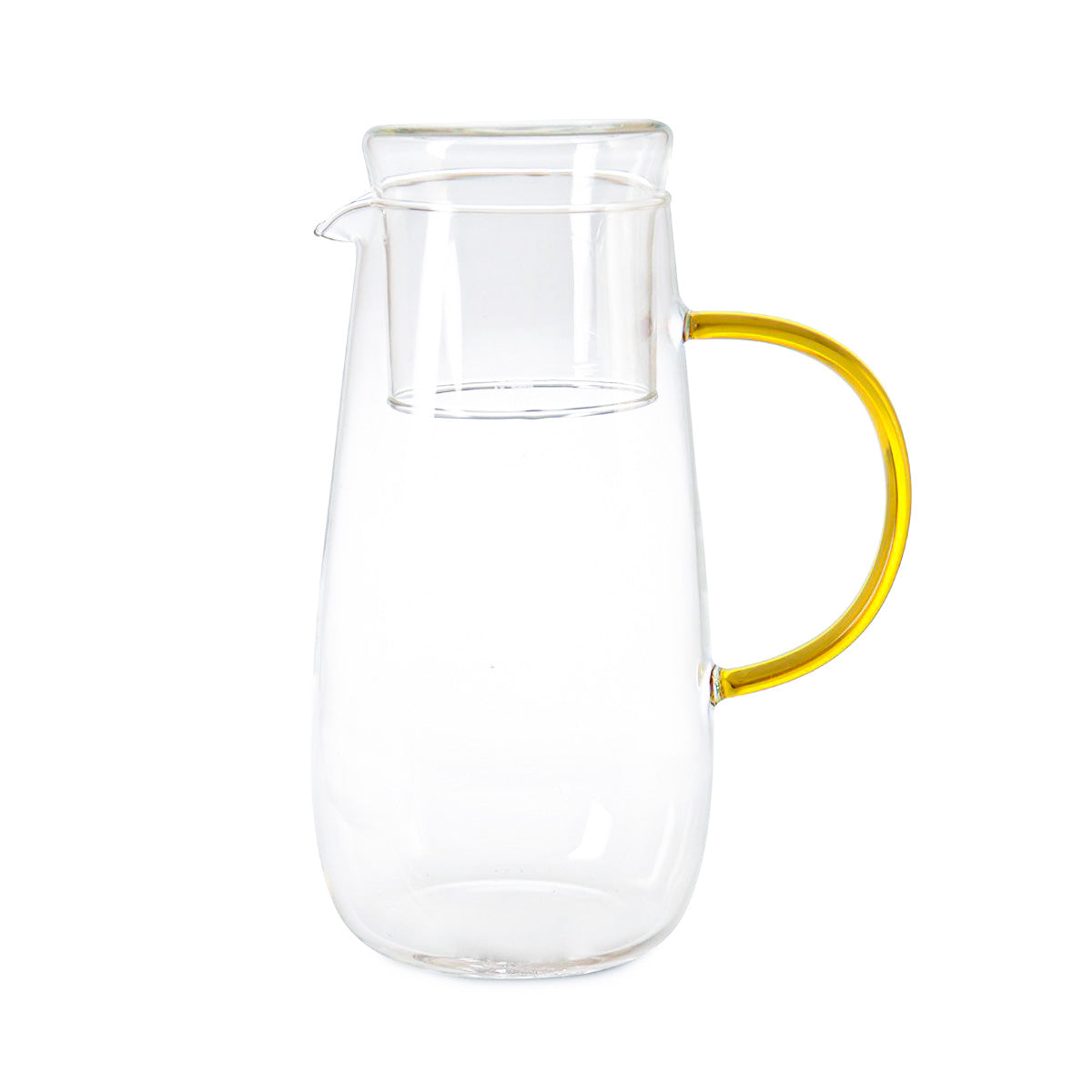 Jarra Botella Transparente con Asa y Tapa Deli Glass Vidrio Borosilicato 1 pzas