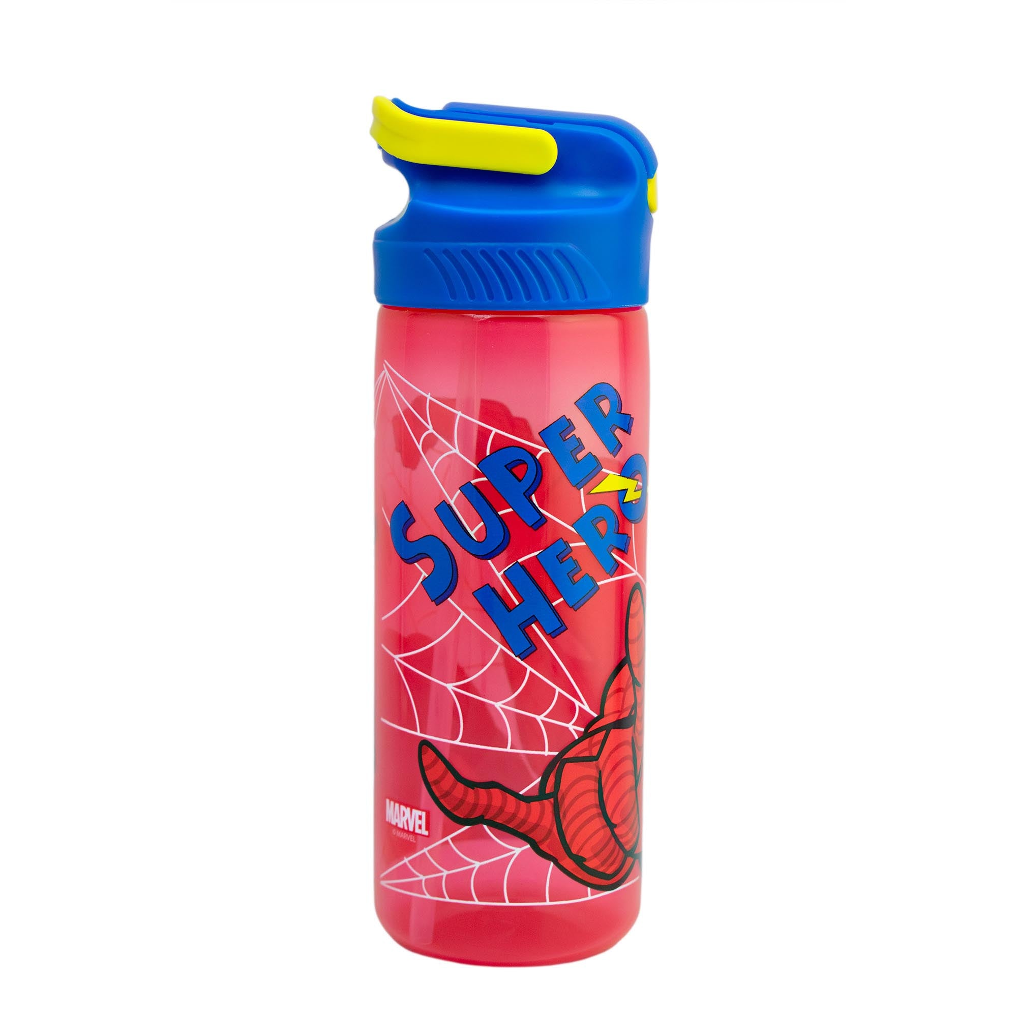 Botella de Plástico con Funda y Tapa Pushup Personajes Animados 600ml