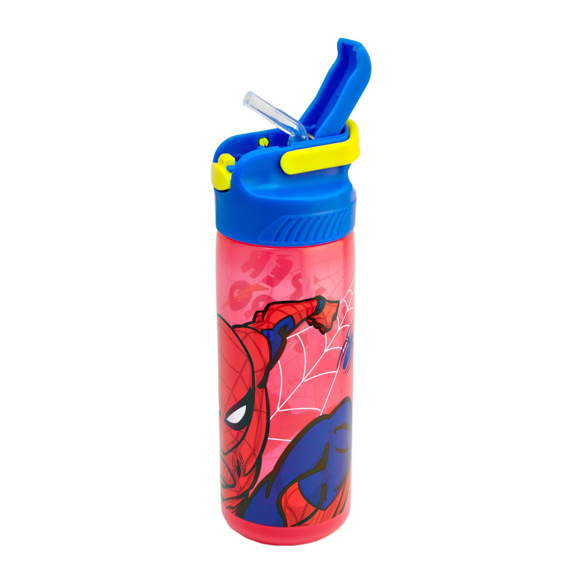 Botella de Plástico con Funda y Tapa Pushup Personajes Animados 600ml