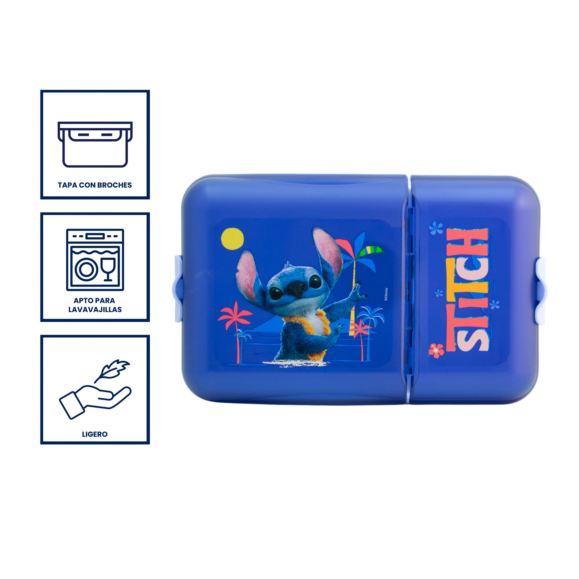 Contenedor de Plástico con 2 Divisiones Lilo y Stitch Live Action 1 Pieza