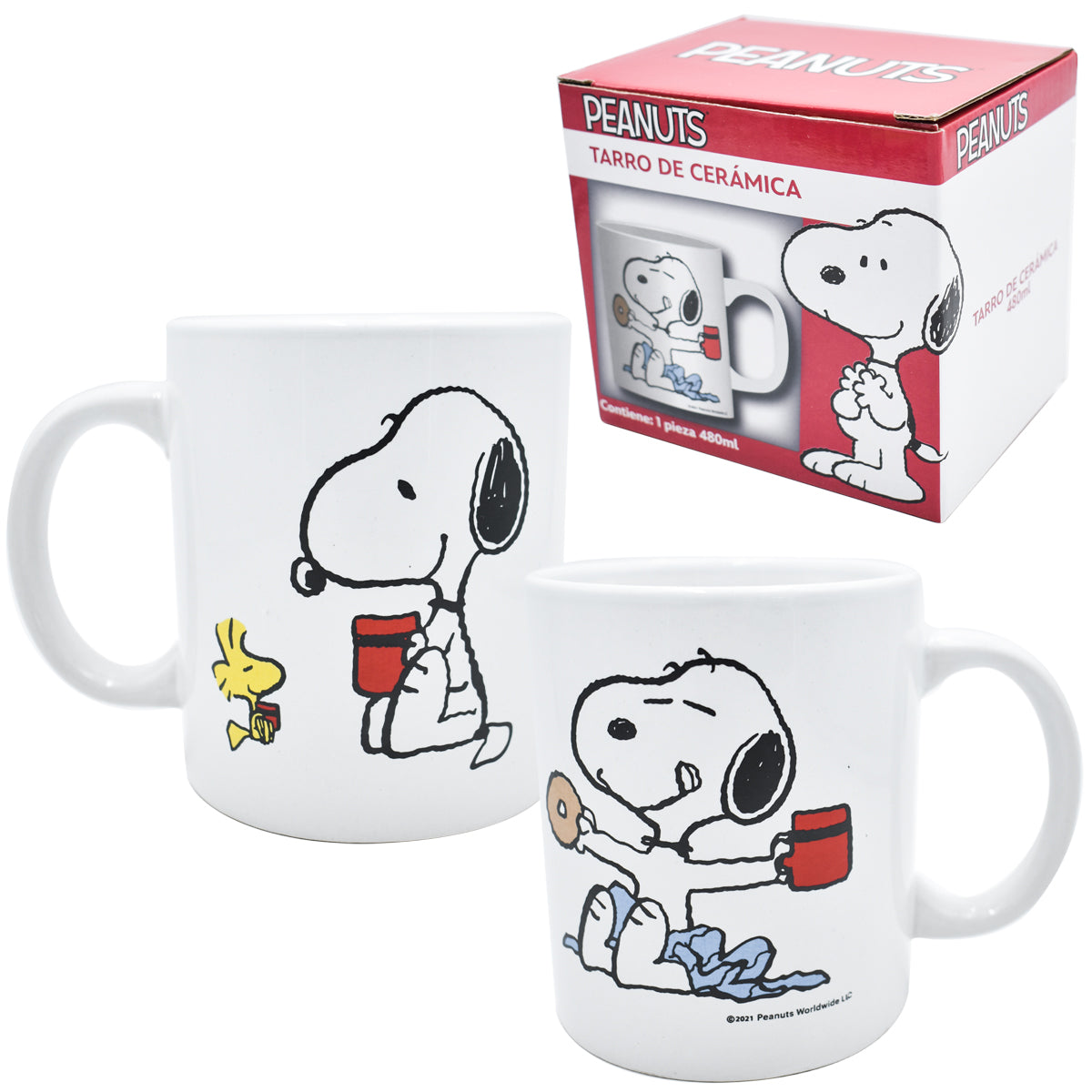 Taza de Cerámica Grande con Caja Regalo Fun Kids Peanuts Snoopy 480ml