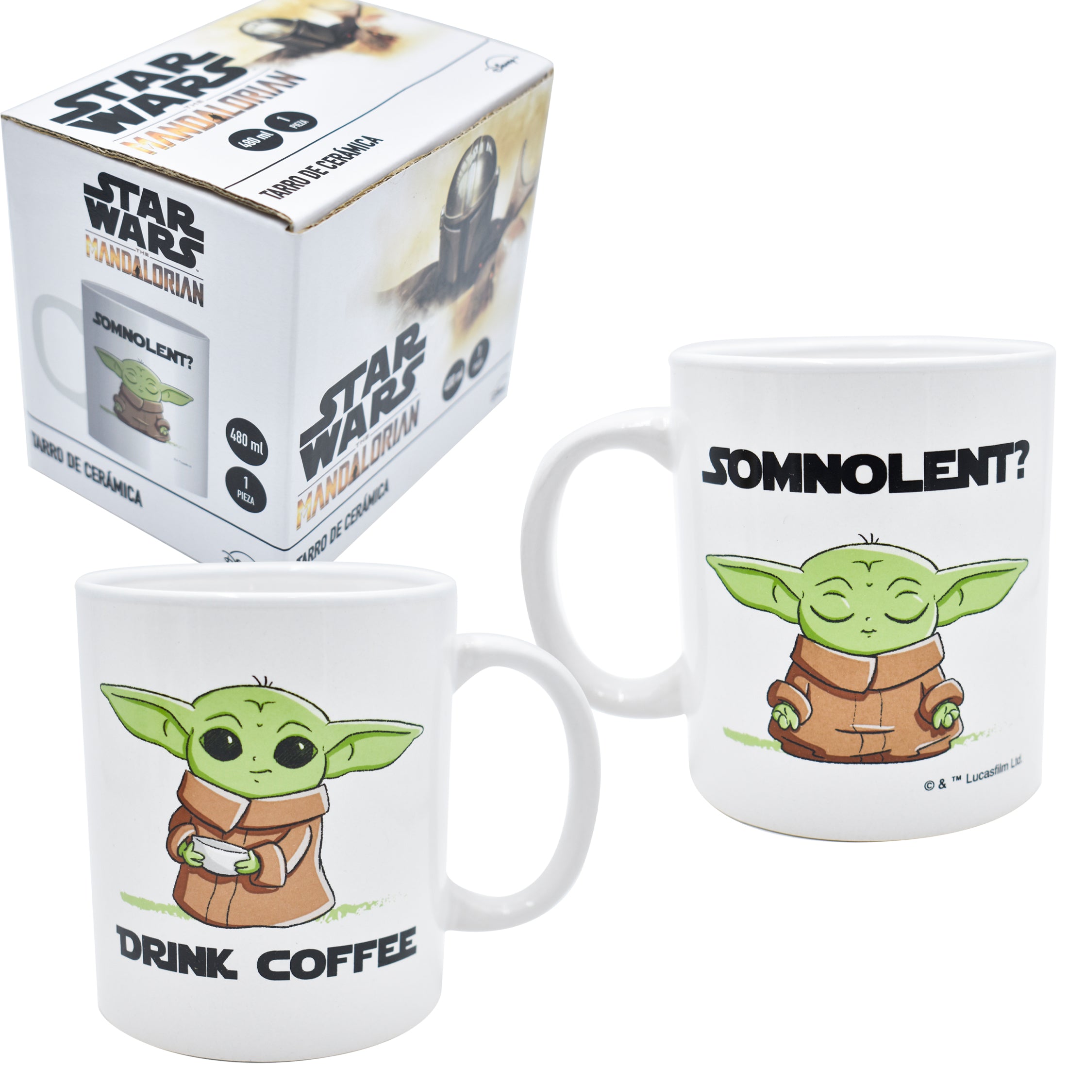 Taza de Cerámica con Caja de Regalo Fun kids Disney Star Wars Mandalorian Baby Yoda 473ml