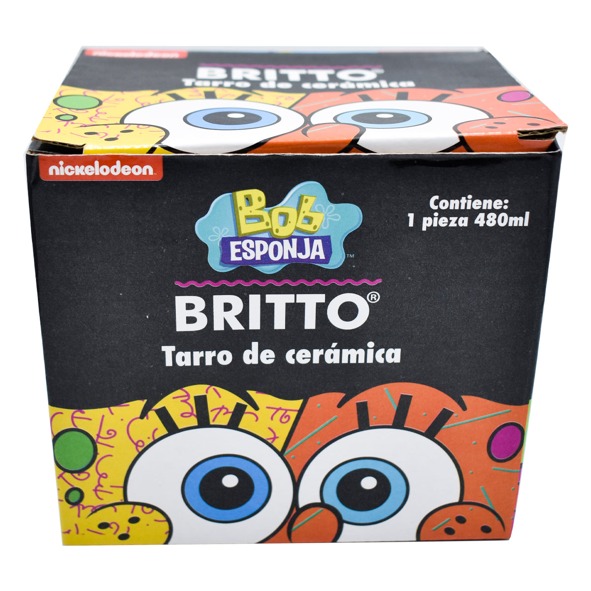 Taza Blanca con Caja de Regalo Fun Kids Nickelodeon Bob Esponja Romero Britto Ceramica 473ml