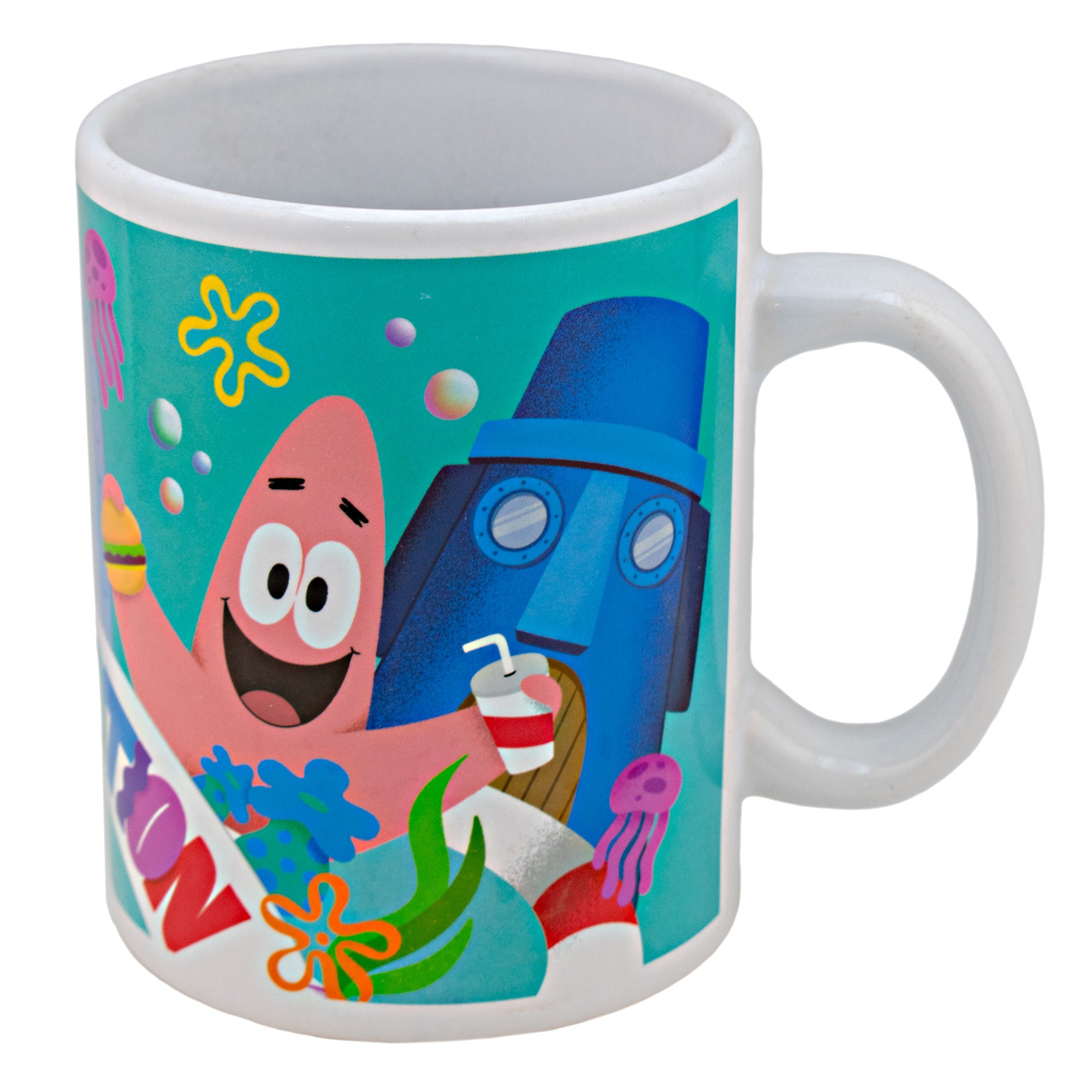 Taza Blanca con Caja de Regalo Fun Kids Nickelodeon Bob Esponja Romero Britto Ceramica 473ml