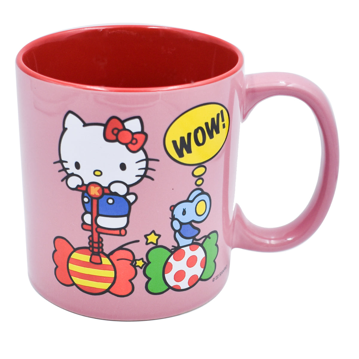 Taza Jumbo Bi Color Metalizada Fun Kids Sanrio Hello Kitty Candy Ceramica 591ml