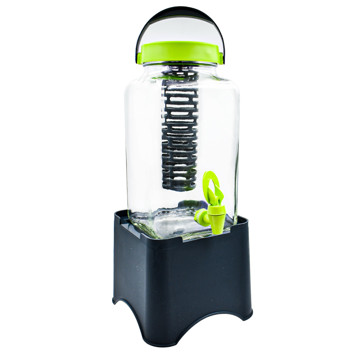 Dispensador Transparente con Base Top Choice Cuadrado con Infusor Vidrio 3L