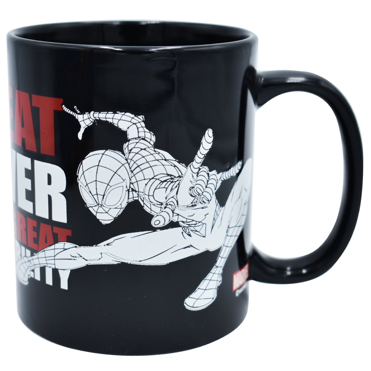 Taza Negra Mágica Brilla en la oscuridad Con Caja de regalo Disney Marvel Spider Man Hombre Araña Ceramica 320ml