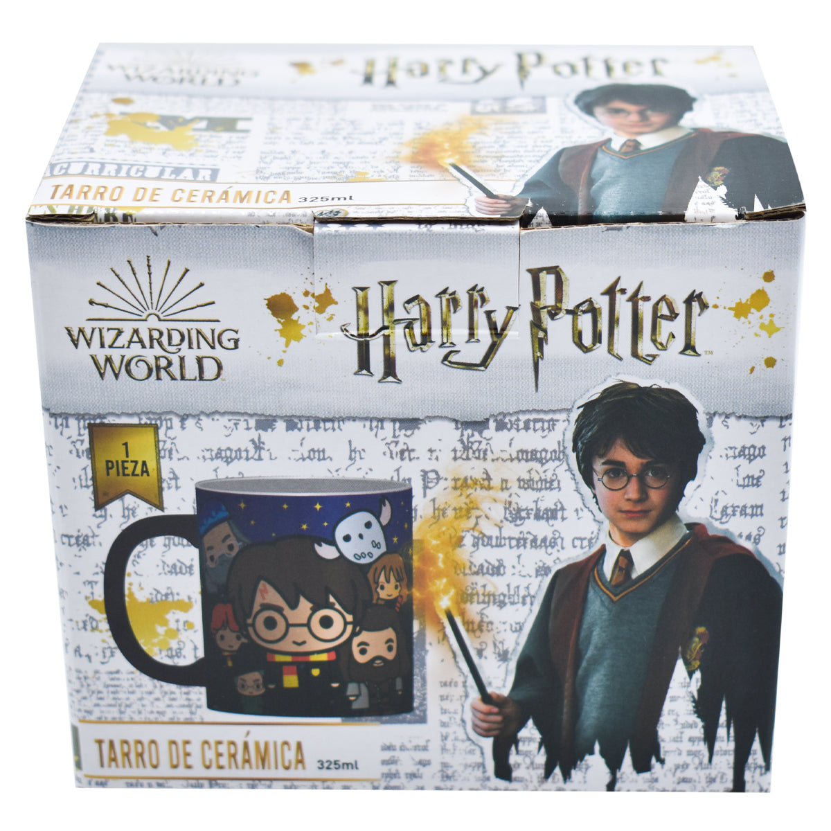 Taza Negra con Caja de Regalo Fun Kids Hogwarts Harry Potter Ceramica 325ml