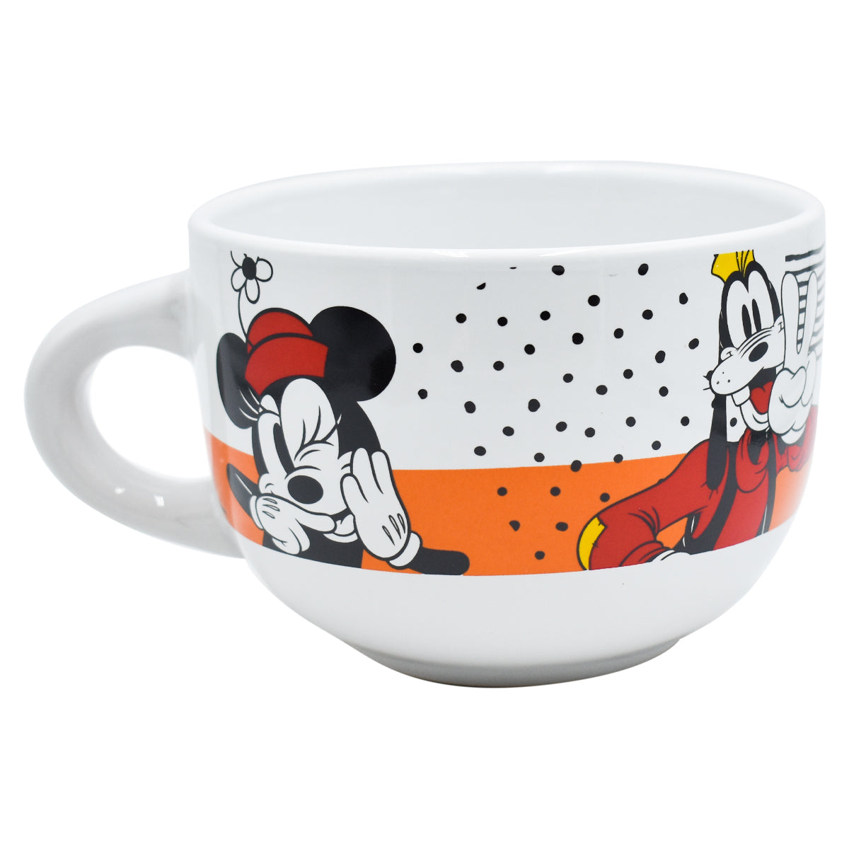 Taza Jumbo Blanca con Naranja Fun Kids Disney Mickey Mouse & Friends Ceramica 820ml