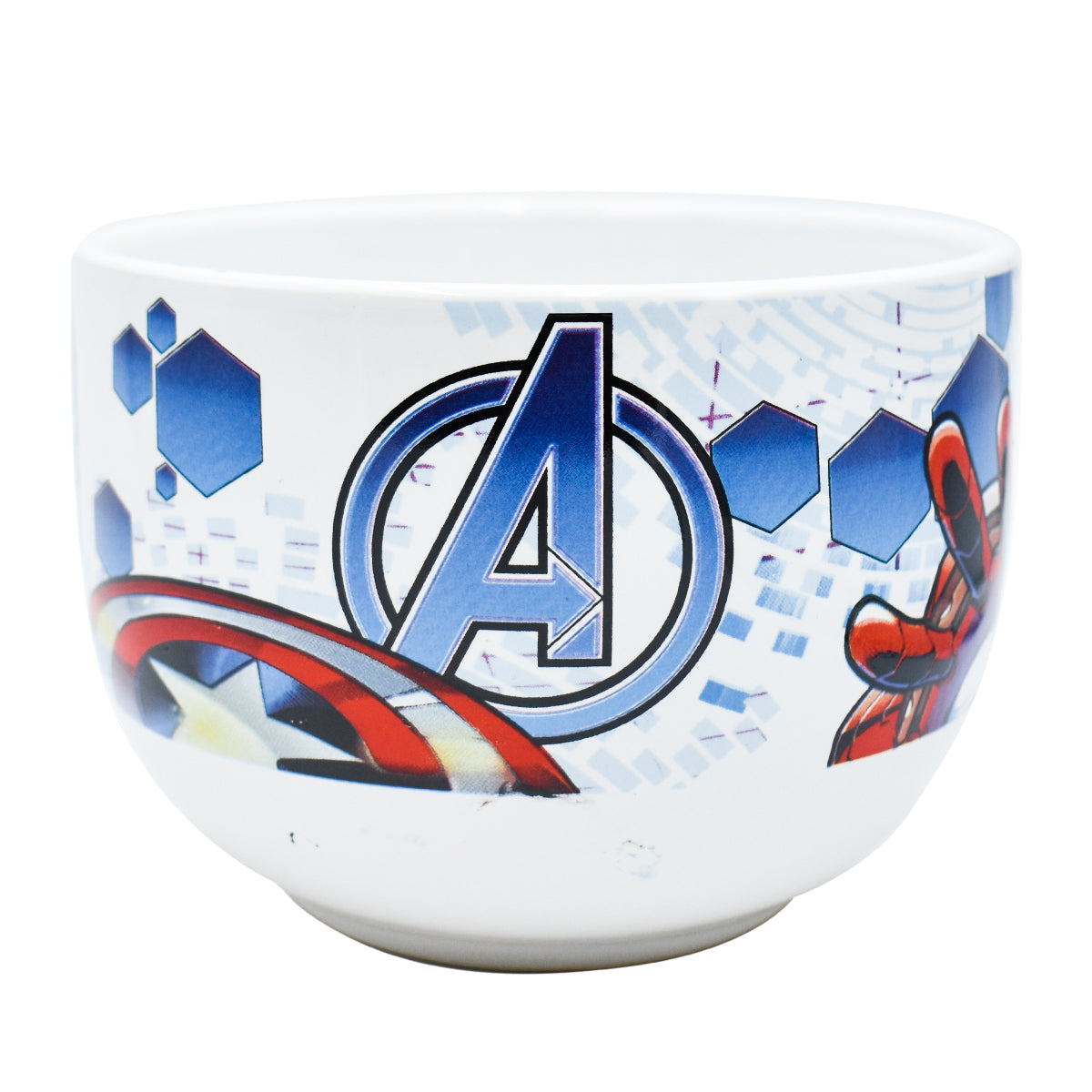Taza Blanca Jumbo Fun Kids Disney Marvel Avengers Iron Man & Capitan America Ceramica 820ml