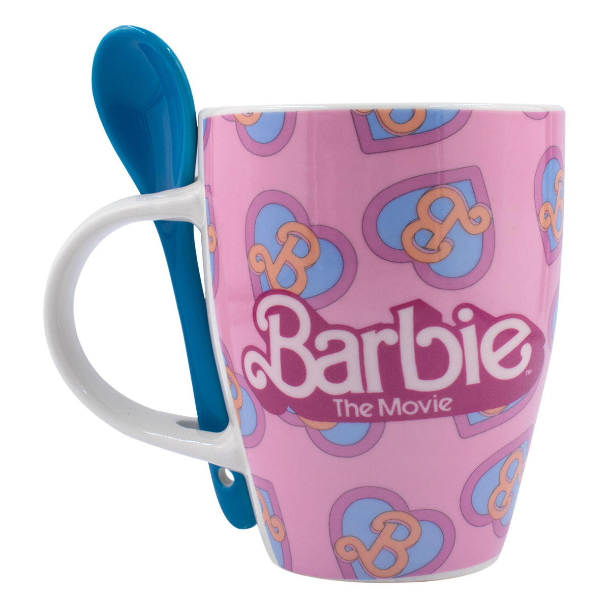 Juego de 2 Tazas De Porcelana Con Cuchara Fun Kids Barbie La Película 310ml