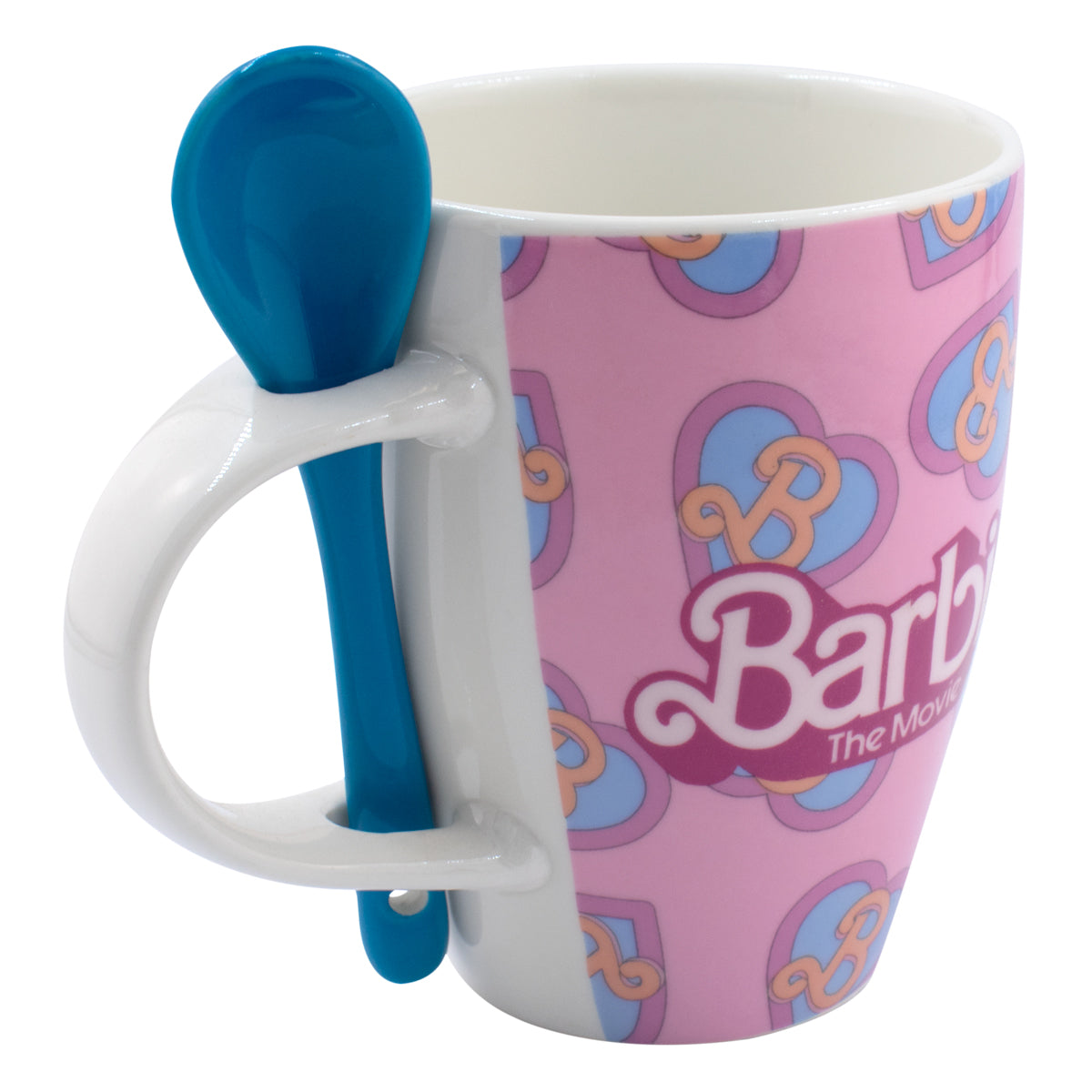 Juego de 2 Tazas De Porcelana Con Cuchara Fun Kids Barbie La Película 310ml