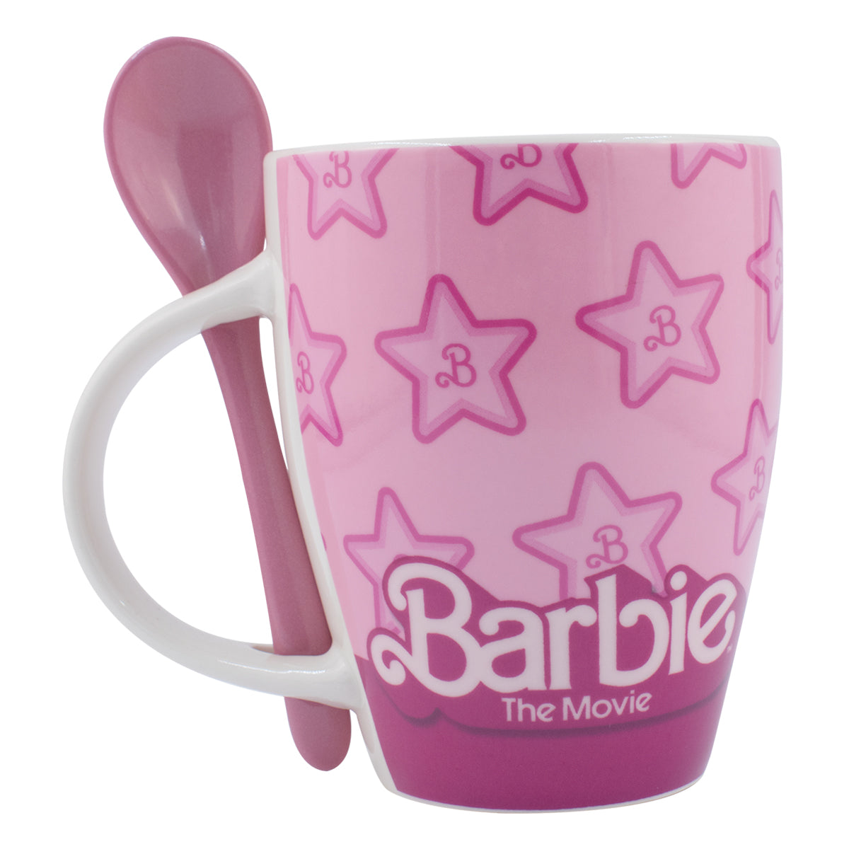 Juego de 2 Tazas De Porcelana Con Cuchara Fun Kids Barbie La Película 310ml