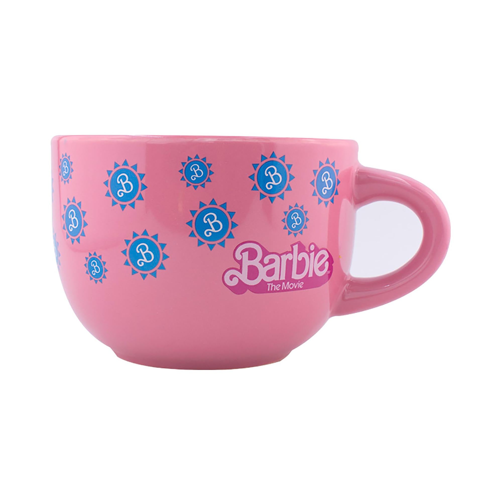 Taza Jumbo Bi Color Rosa Fun Kids  Barbie La Película Ceramica 820ml