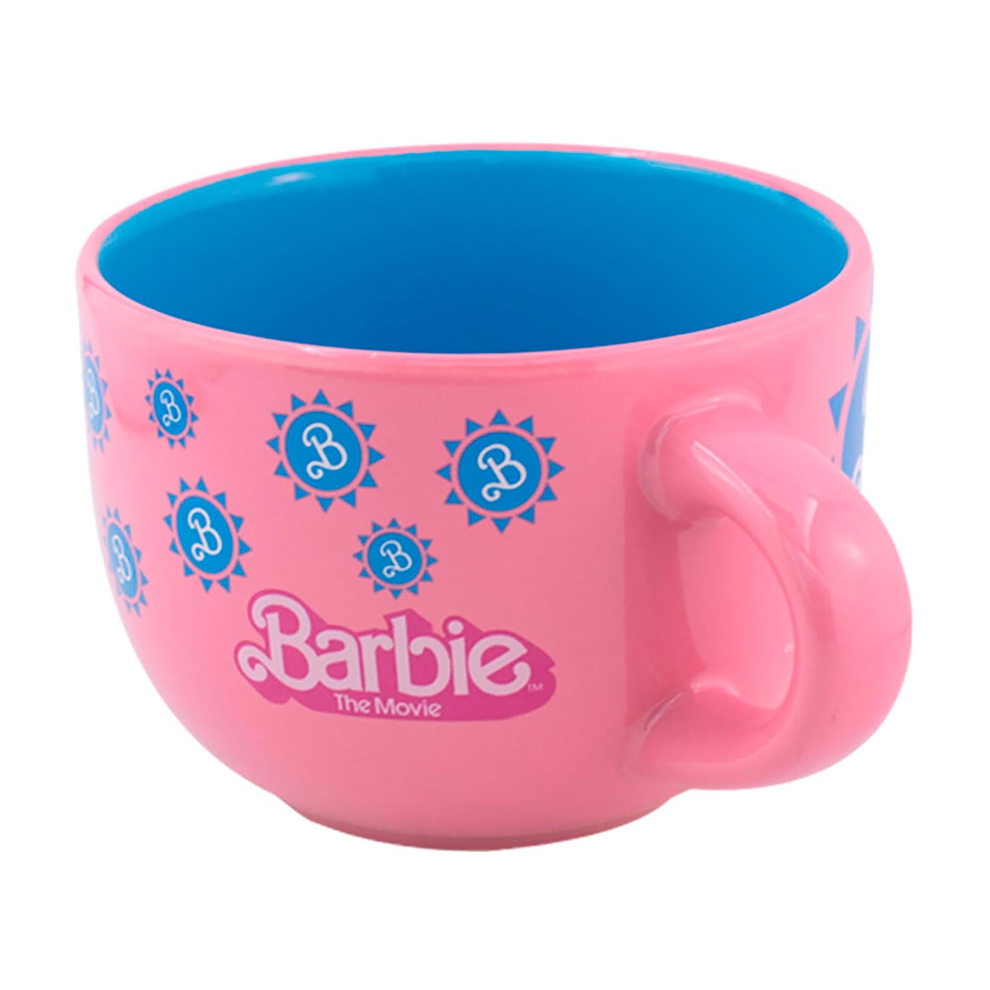 Taza Jumbo Bi Color Rosa Fun Kids  Barbie La Película Ceramica 820ml