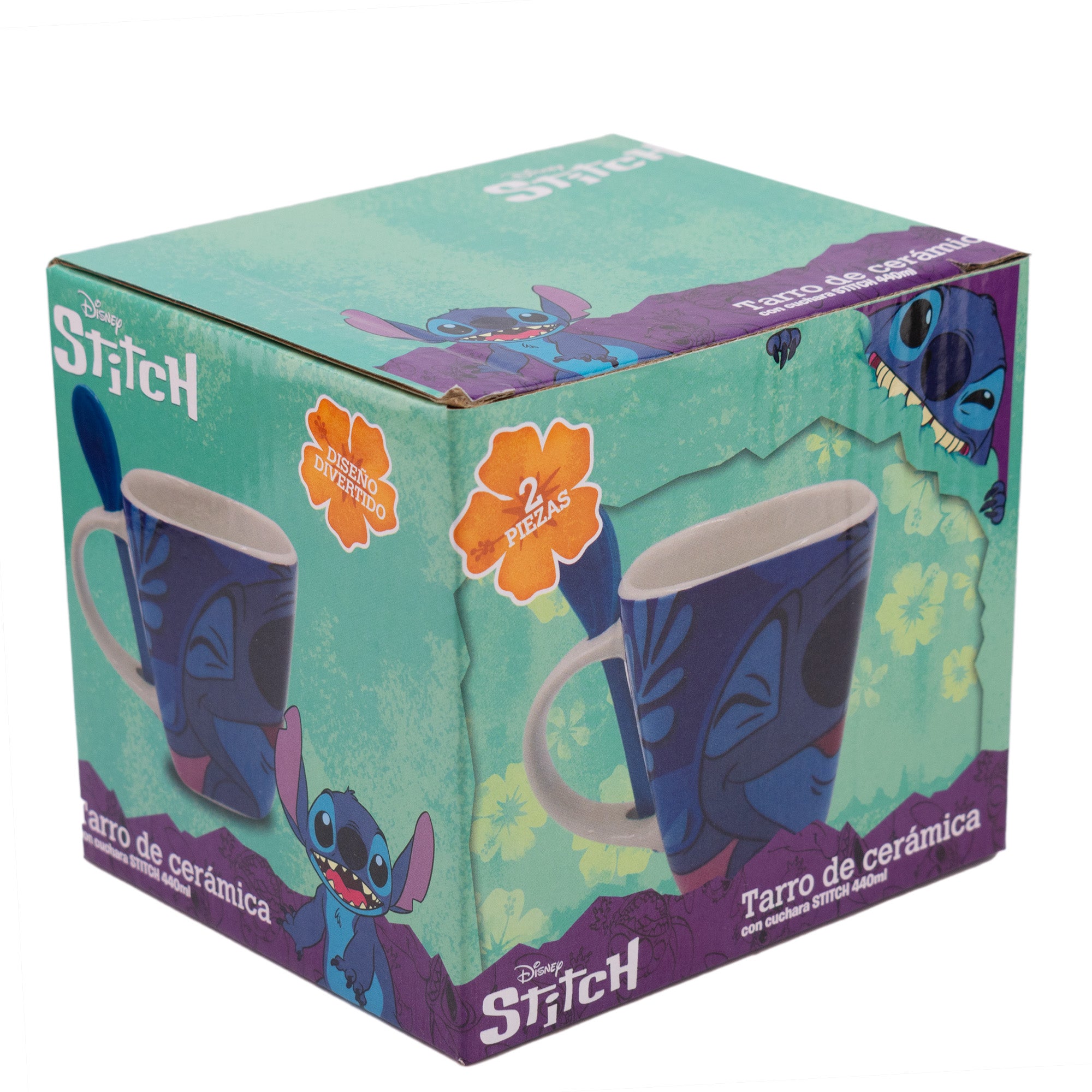 Taza de Cerámica con Cuchara Disney Stitch 440ml