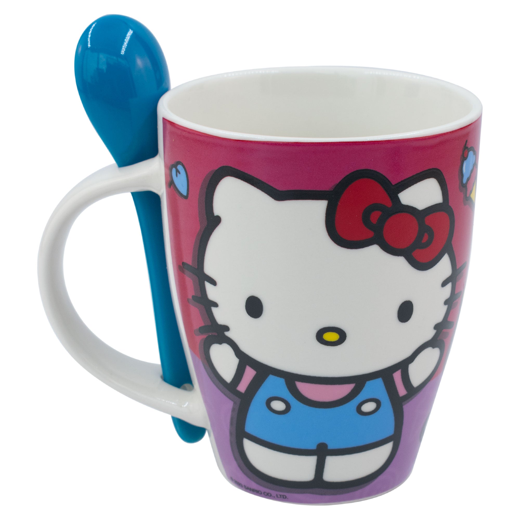 Juego de 2 Tazas De Porcelana Con Cuchara Hello Kitty Sanrio 310ml