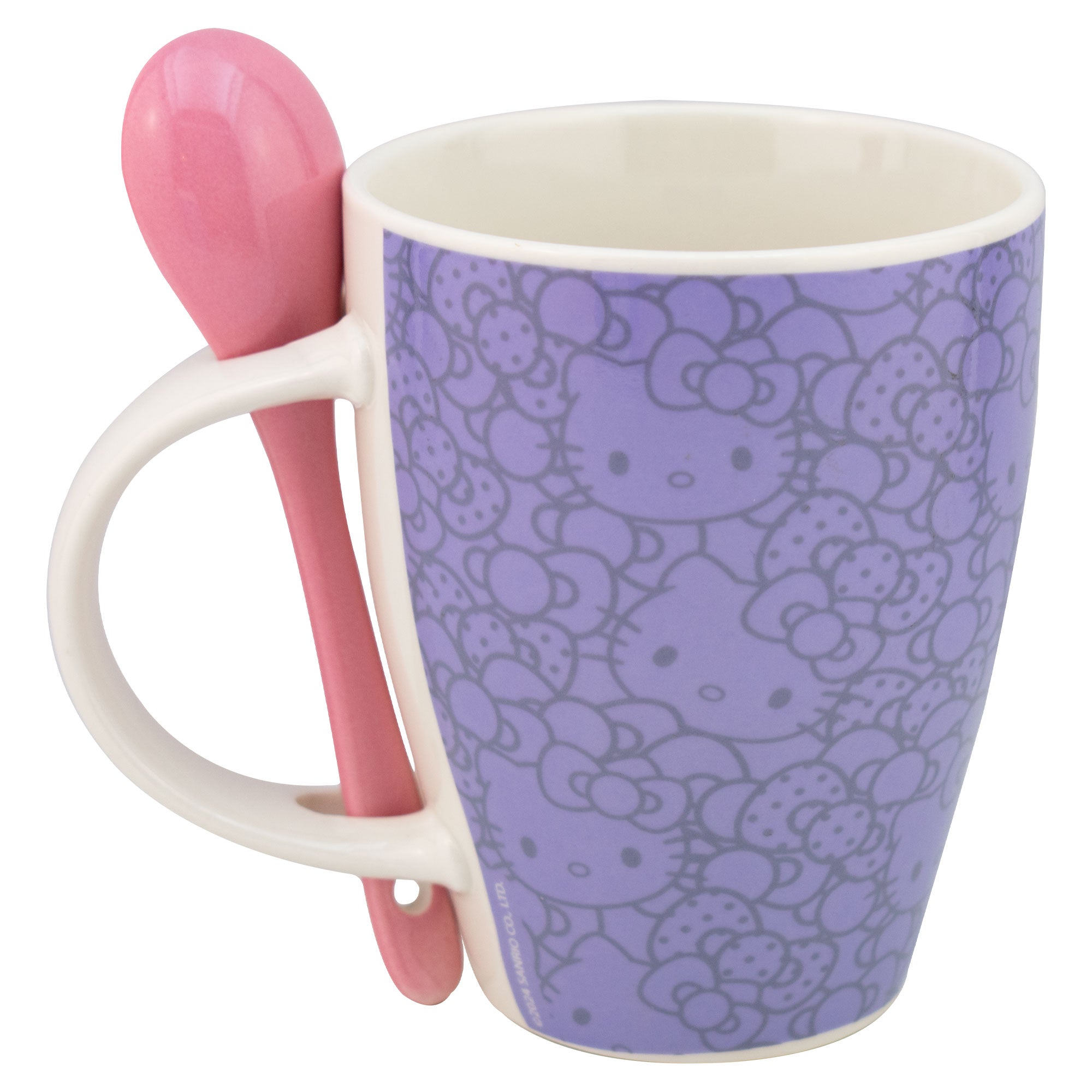 Juego de 2 Tazas De Porcelana Con Cuchara Hello Kitty Sanrio 310ml